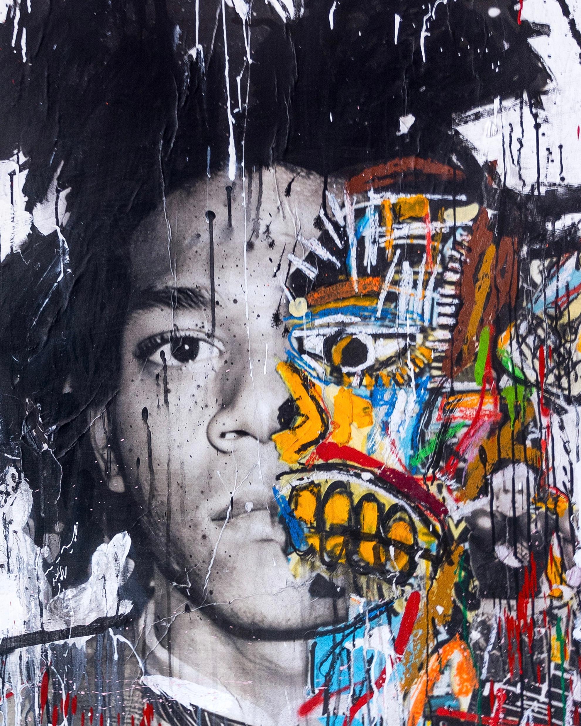 'Basquiat' Abstract Street Art Mixed Media Painting, 2024 For Sale 5