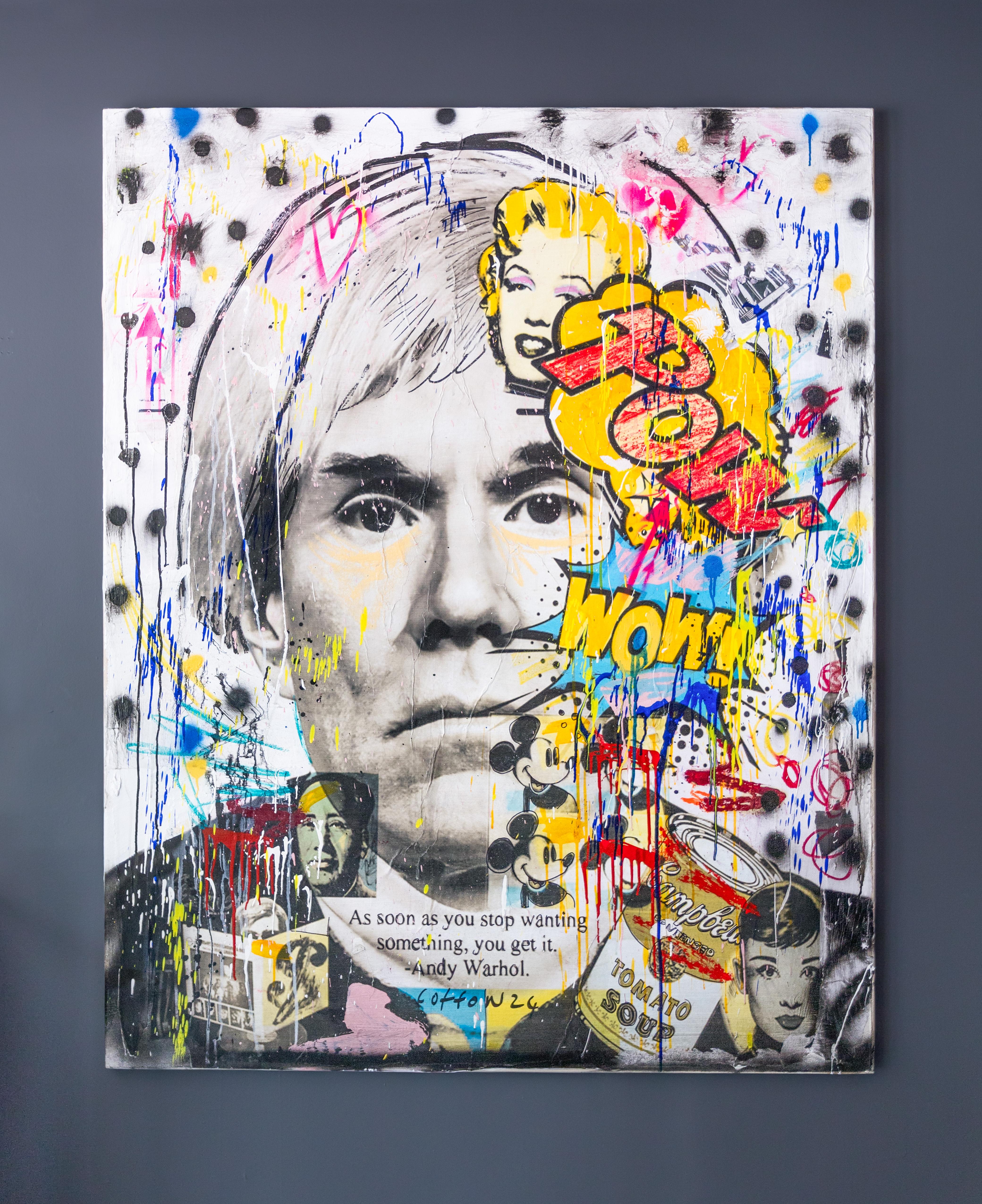 'Warhol' Abstract Street Art Mixed Media Painting, 2024 For Sale 1