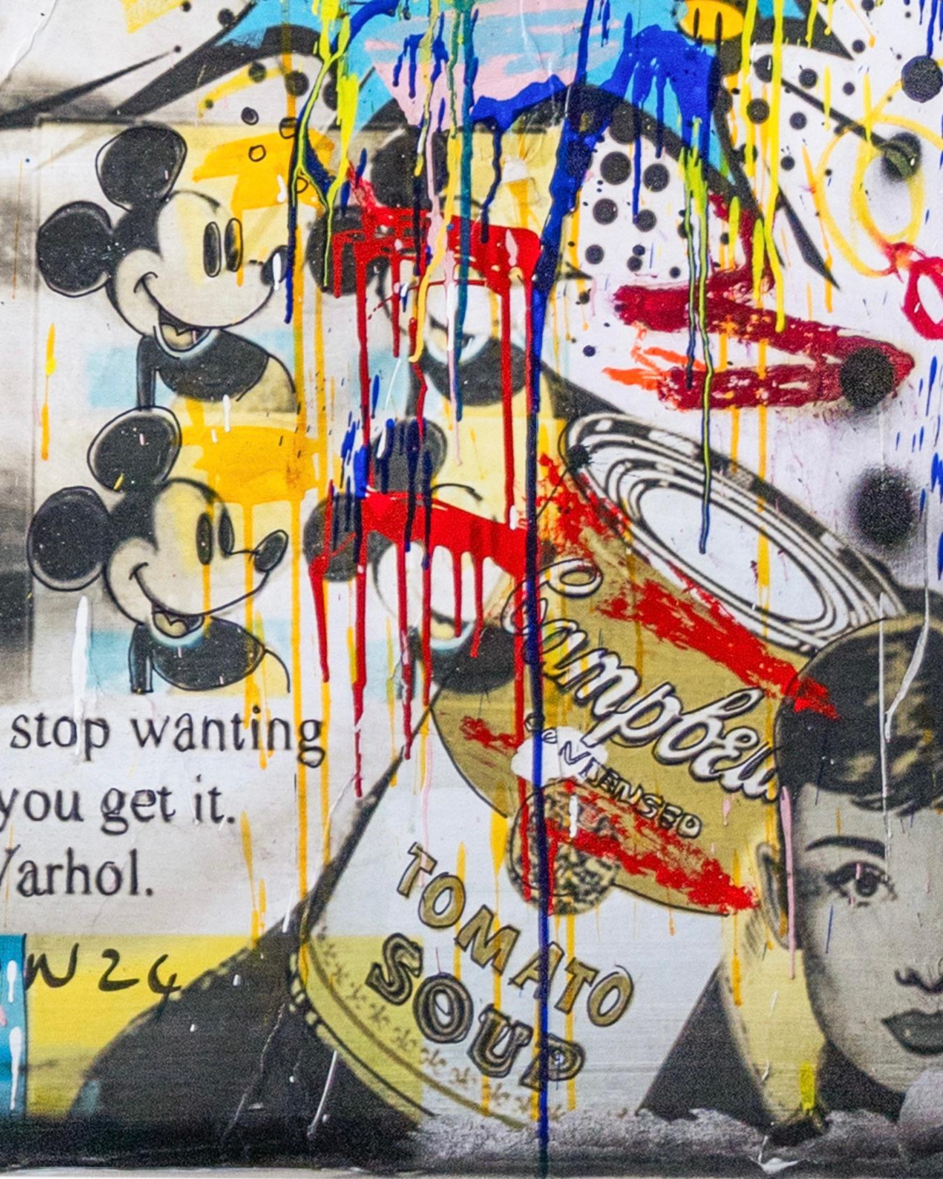 'Warhol' Abstract Street Art Mixed Media Painting, 2024 For Sale 4