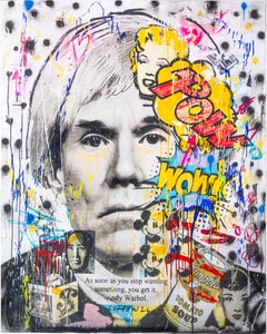 'Warhol' Abstract Street Art Mixed Media Painting, 2024