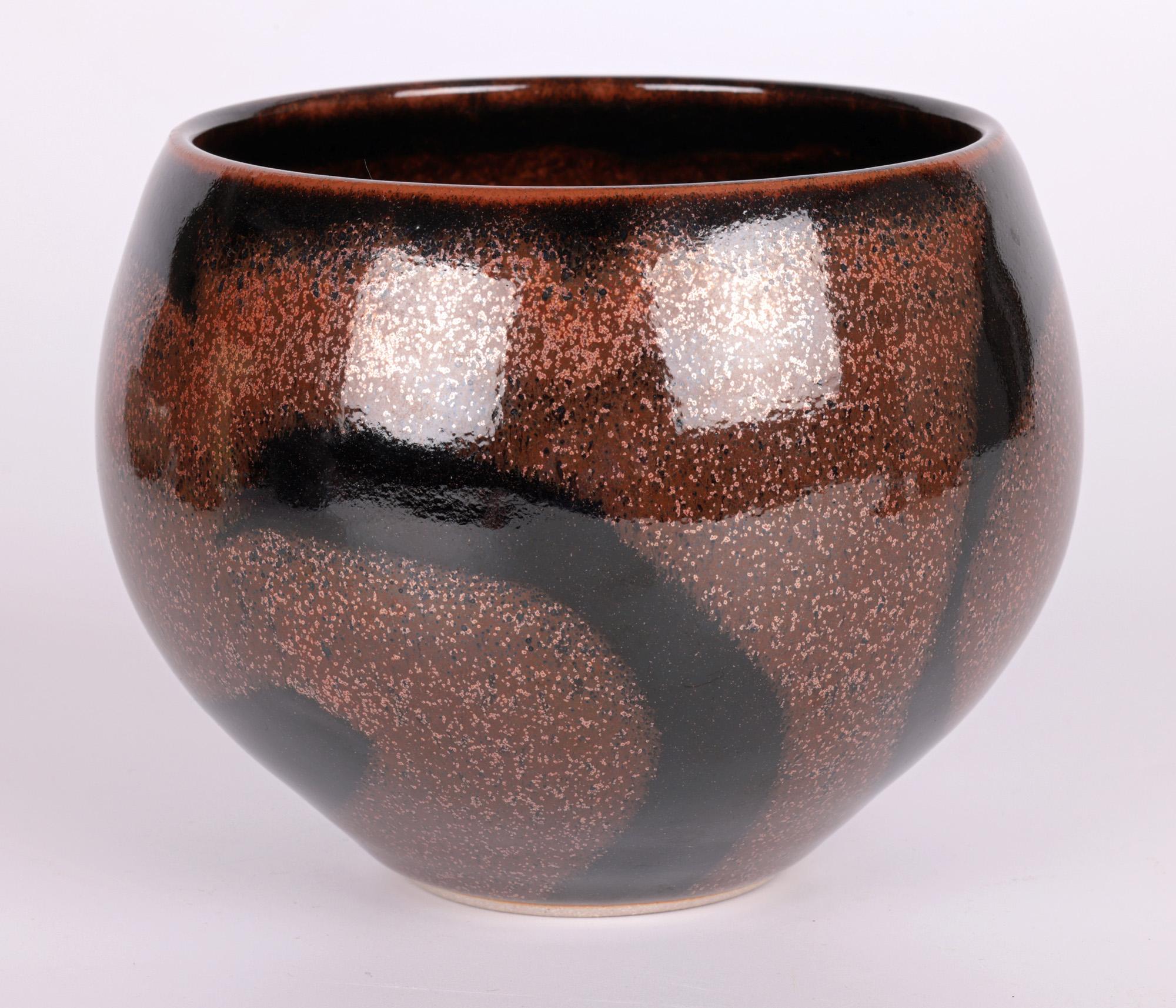 Andrew Crouch Marches Pottery Copper & Tenmoku Glazed Vaseuins In Good Condition For Sale In Bishop's Stortford, Hertfordshire