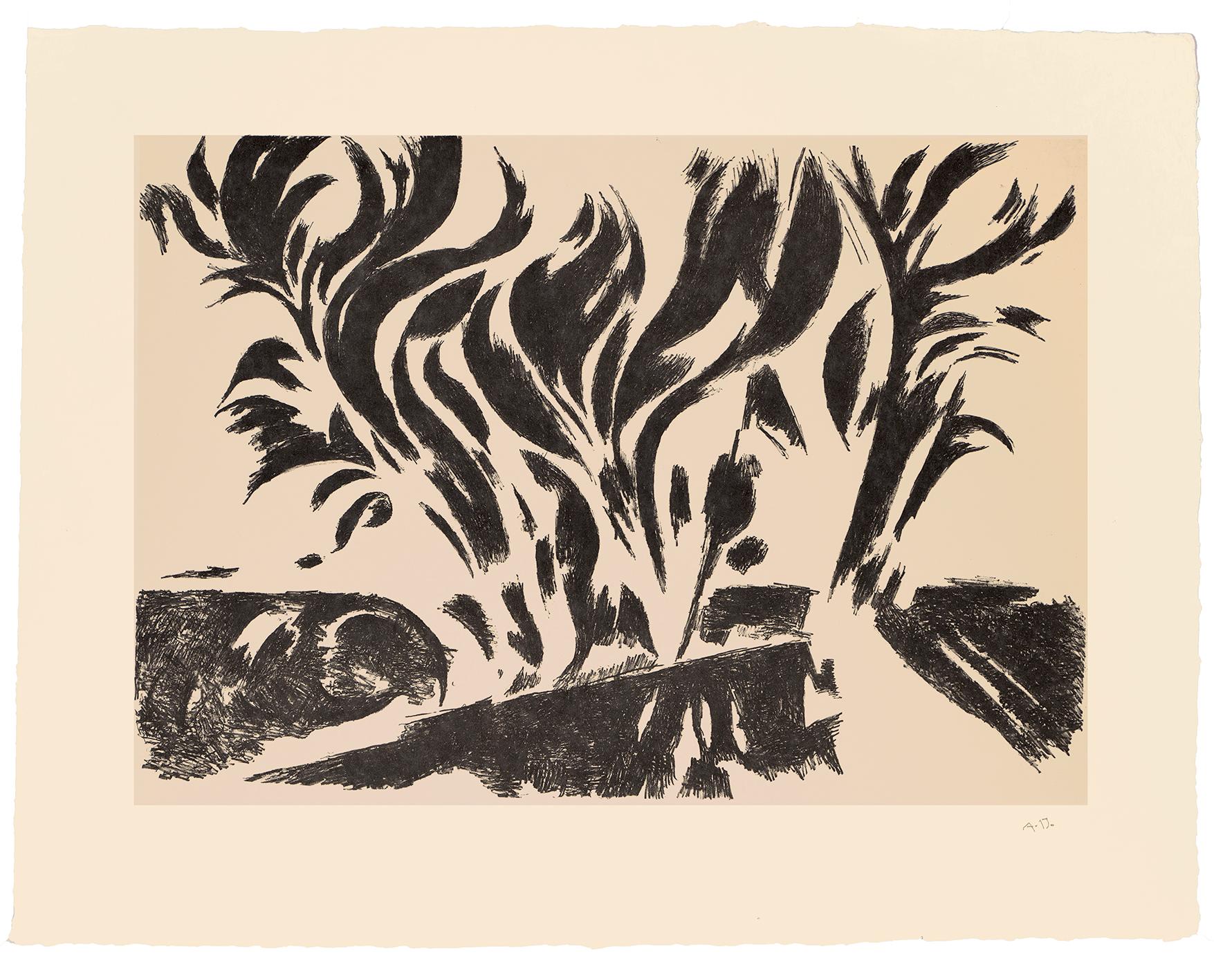 Trees in Ranchitos III — 1970s Taos Modernism - Print by Andrew Dasburg