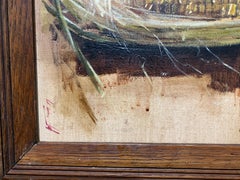 Inghilterra, XX secolo, Natura morta di pannocchie e tazze su un tavolo in un interno