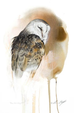 Barn Owl – Contemporary Wildlife Watercolour Painting