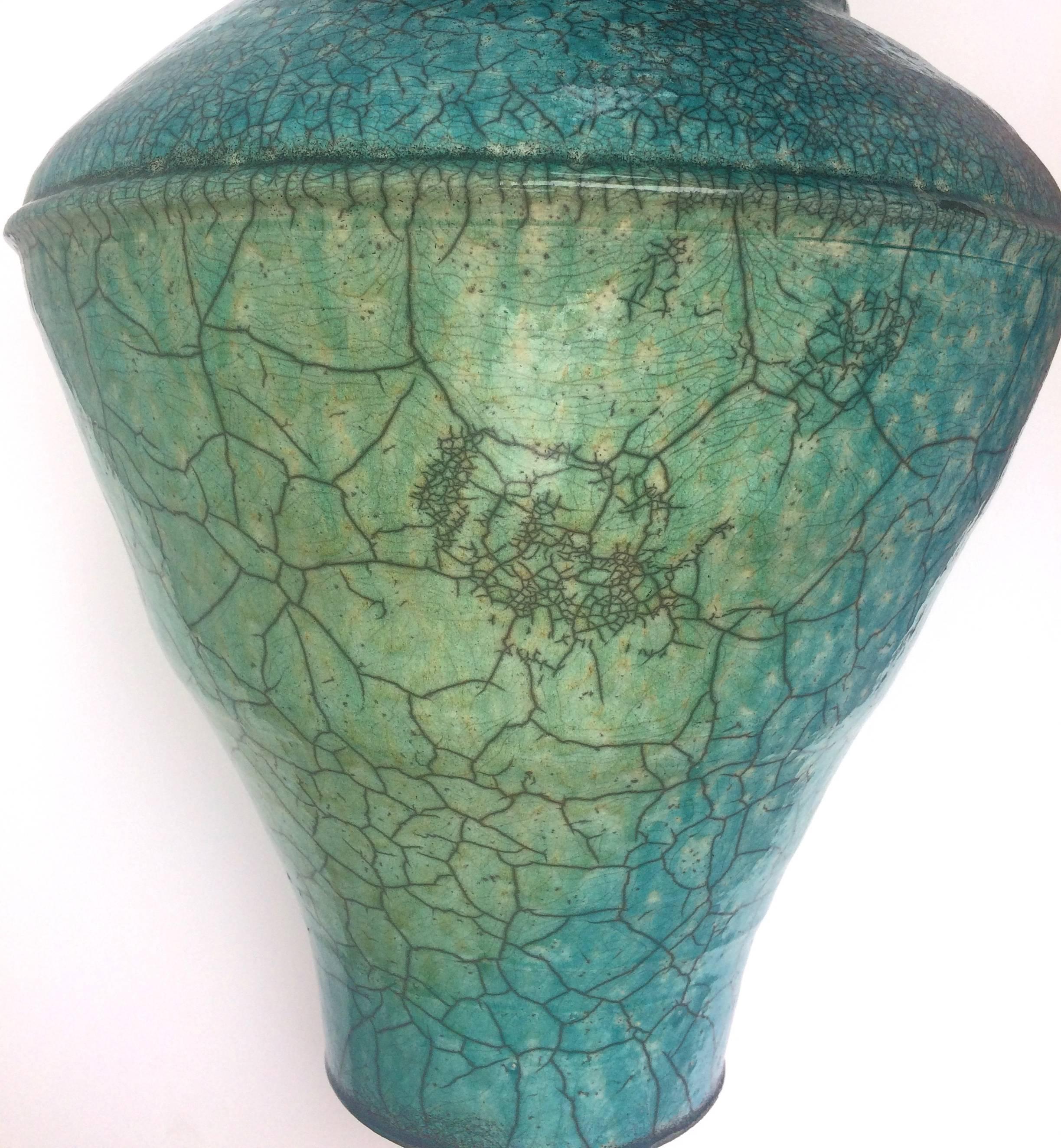 turquoise floor vase
