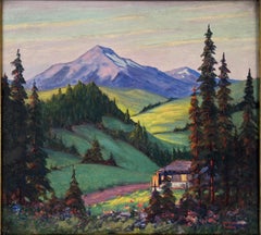 " Sunlit Mountains" Majestic Mount Jefferson And Mount Hood Oregon 1930s