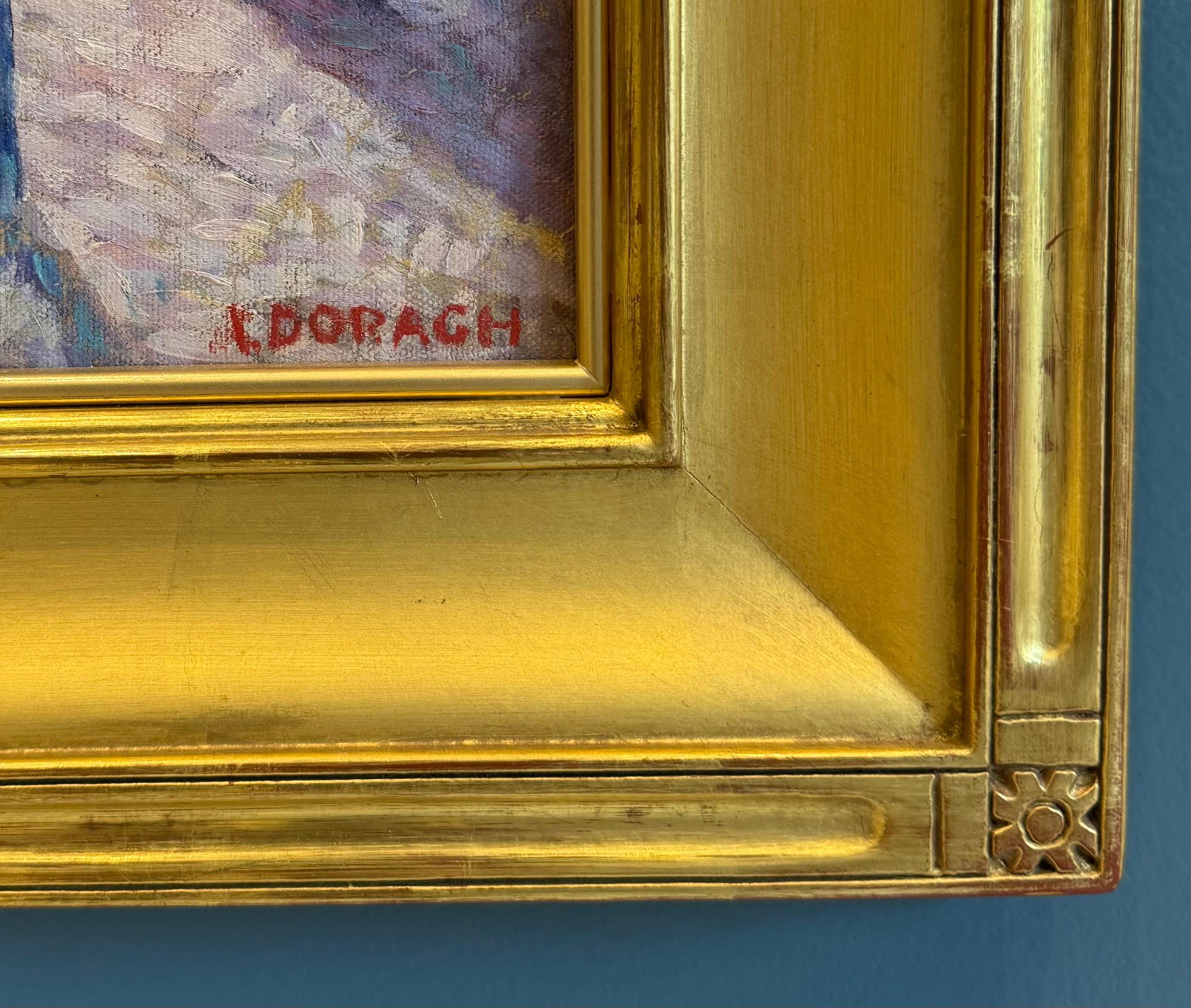 Escena de la calle New Castle - Painting Impresionista de Andrew Doragh