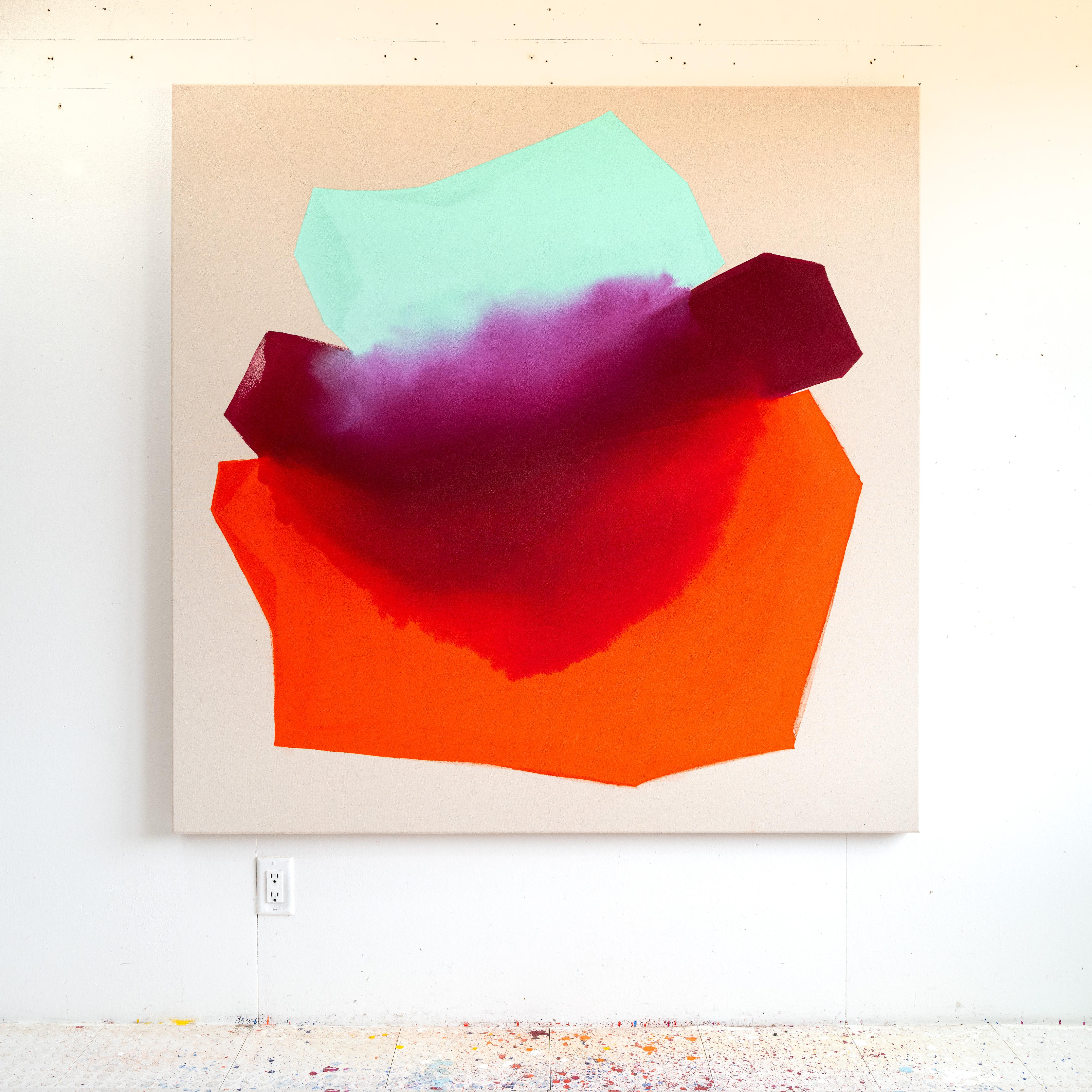 Mond Minze Orange – Painting von Andrew Faris