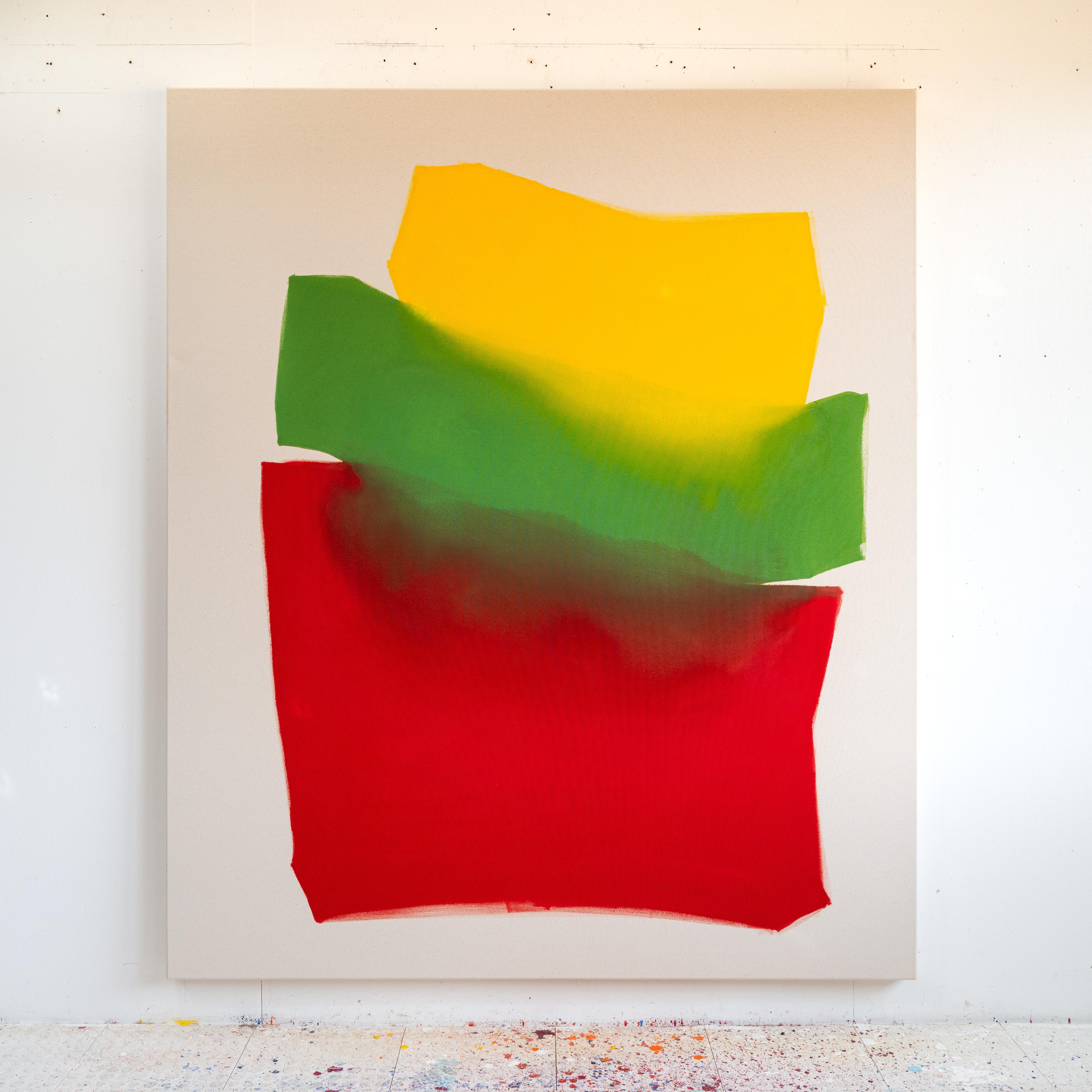 Gelb Grün Rot – Painting von Andrew Faris