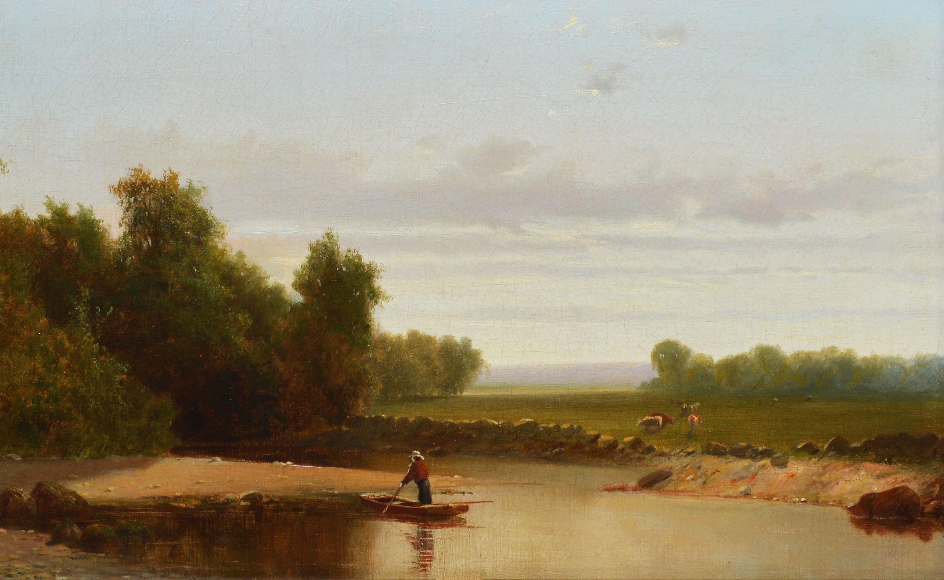 Hudson River School Landscape by Andrew Fisher Bunner  (1841 - 1897) 1