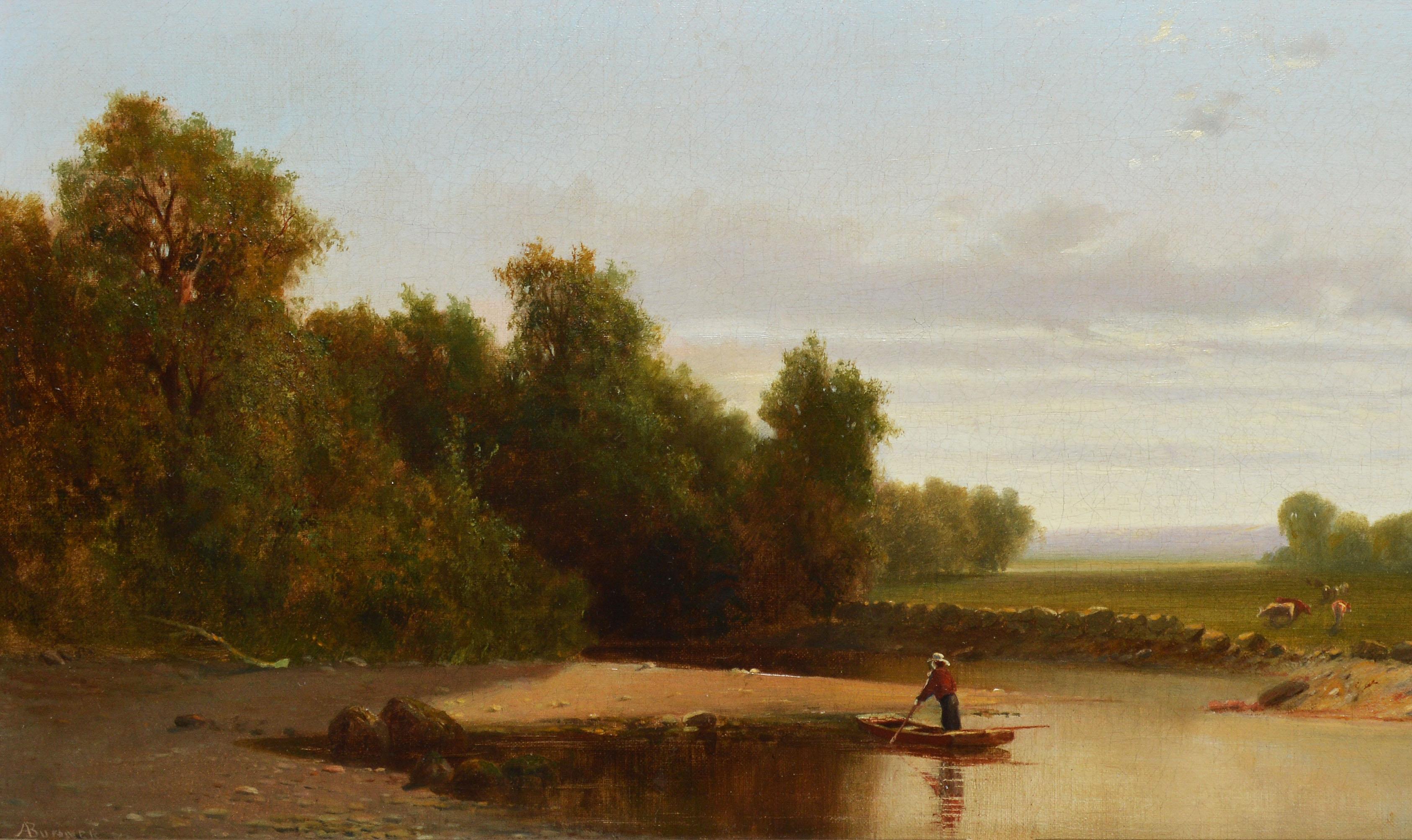Hudson River School Landscape by Andrew Fisher Bunner  (1841 - 1897) 2