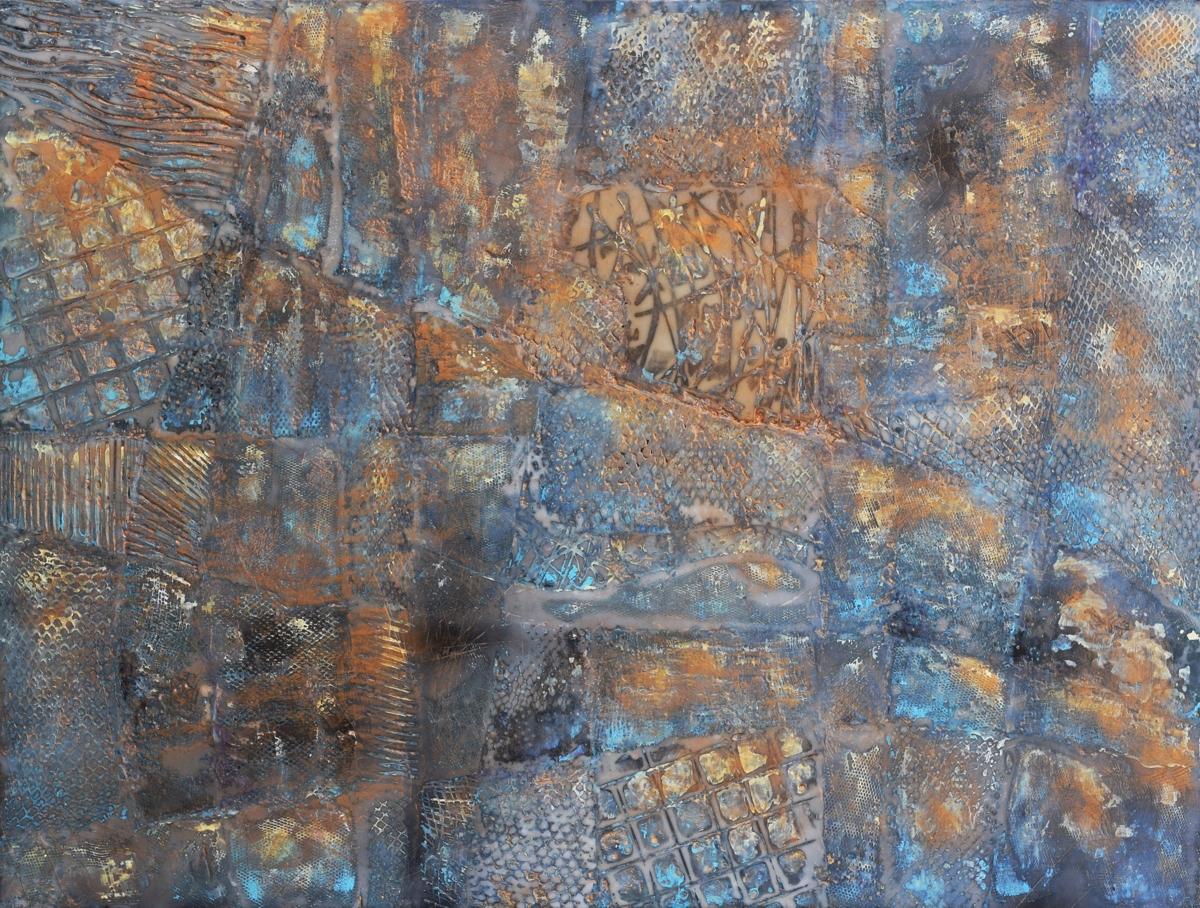 Borderland IV, Pittura astratta ad encausto contemporanea