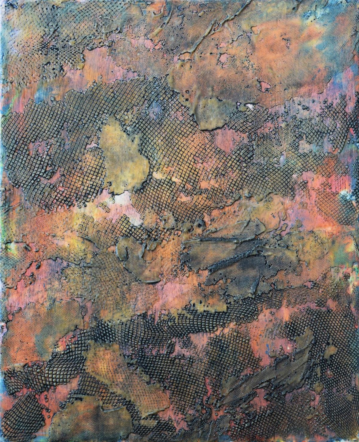 Borderland VI, Contemporary Encaustic Abstract Painting - Mixed Media Art by Andrew Francis