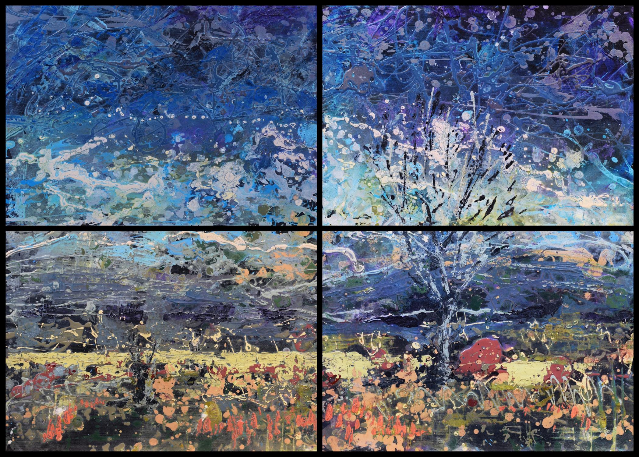 CORS Caron. 4 getäfelte Contemporary Landscape Painting im Angebot 6