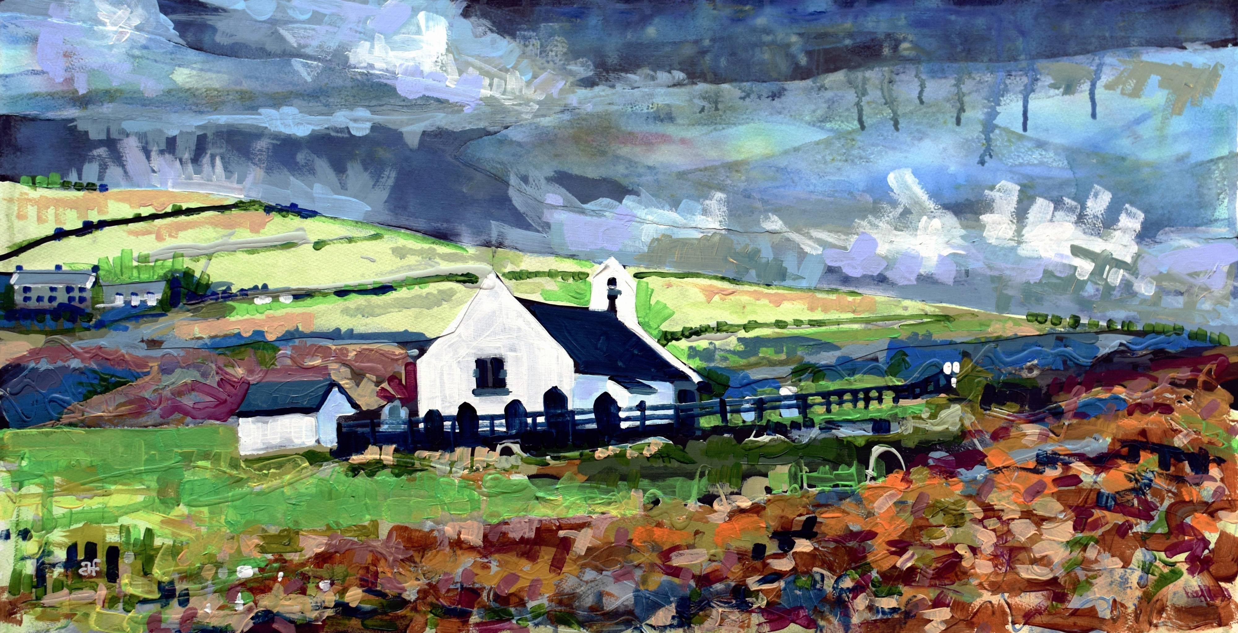 Andrew Francis Landscape Painting - Eglwys y Grog, Mwnt: Contemporary British Landscape Oil Painting 