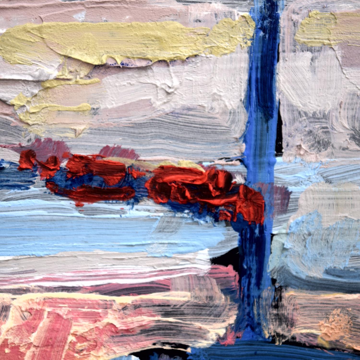 Sandy Haven. Encaustique contemporaine sur panneau - cailles de mer - Impressionnisme Art par Andrew Francis