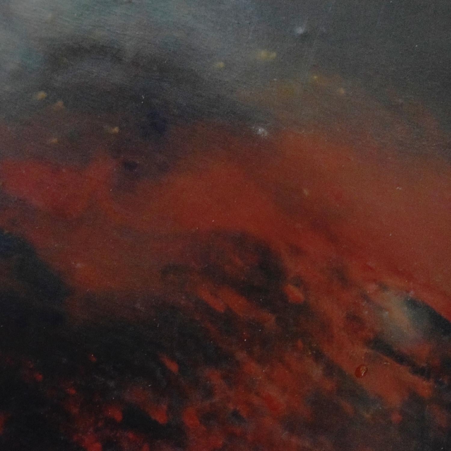 Encaustic wax, pigments & copper on deep-fame board