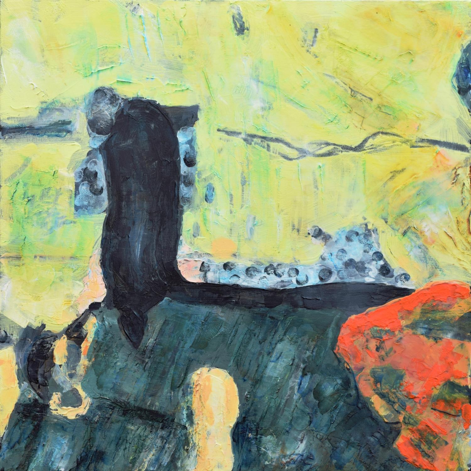 "Peso dell'aria VII". Pittura ad olio astratta contemporanea