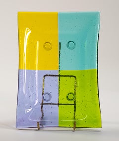 Andrew Galvin Footed Tray, American Studio Art Glass