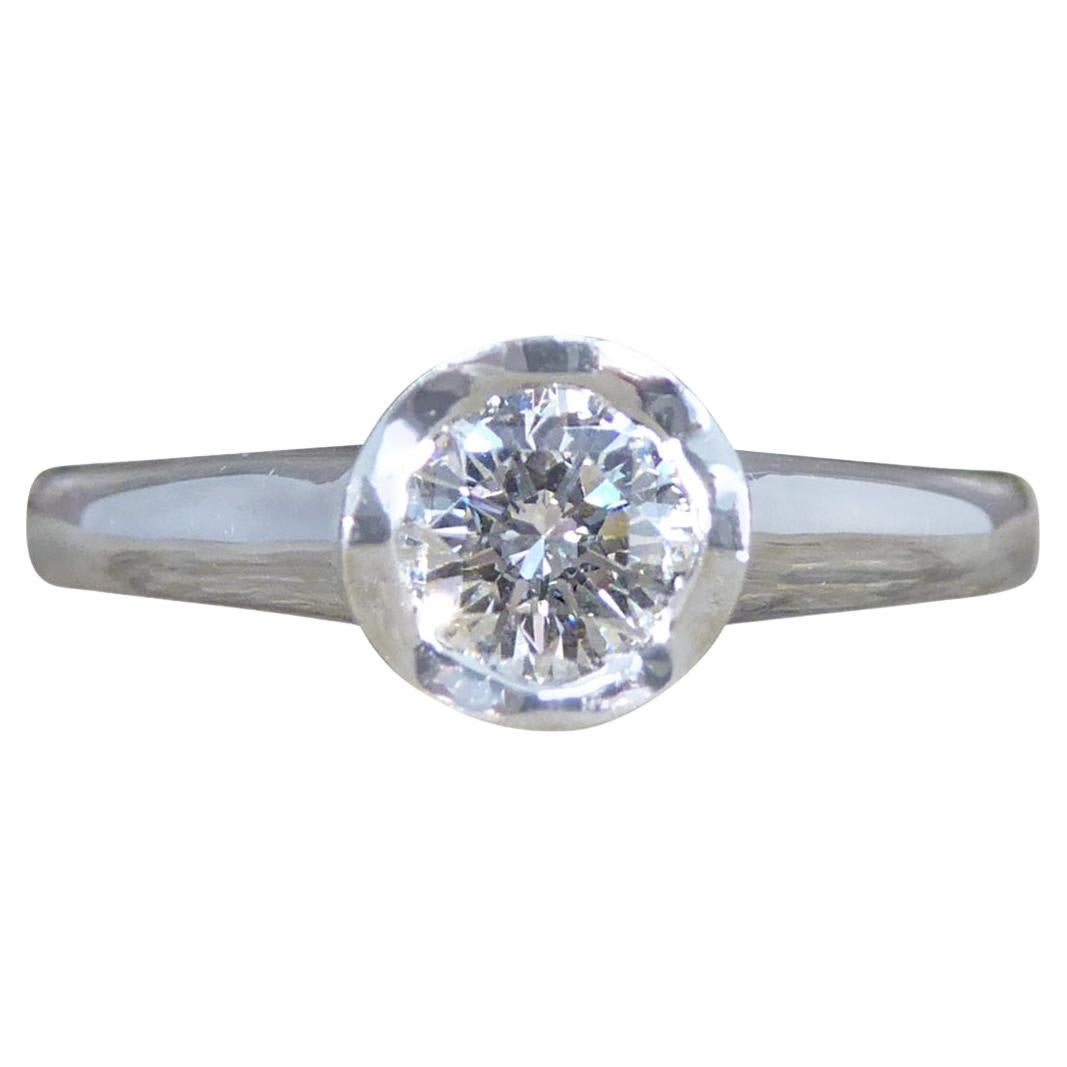 Andrew Geoghegan G/VS Diamond Solitaire Ring in 18ct White Gold For Sale
