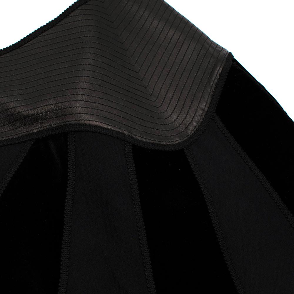 Women's or Men's Andrew GN Black Contrast Panelled Scallop Hem Mini Skirt FR40