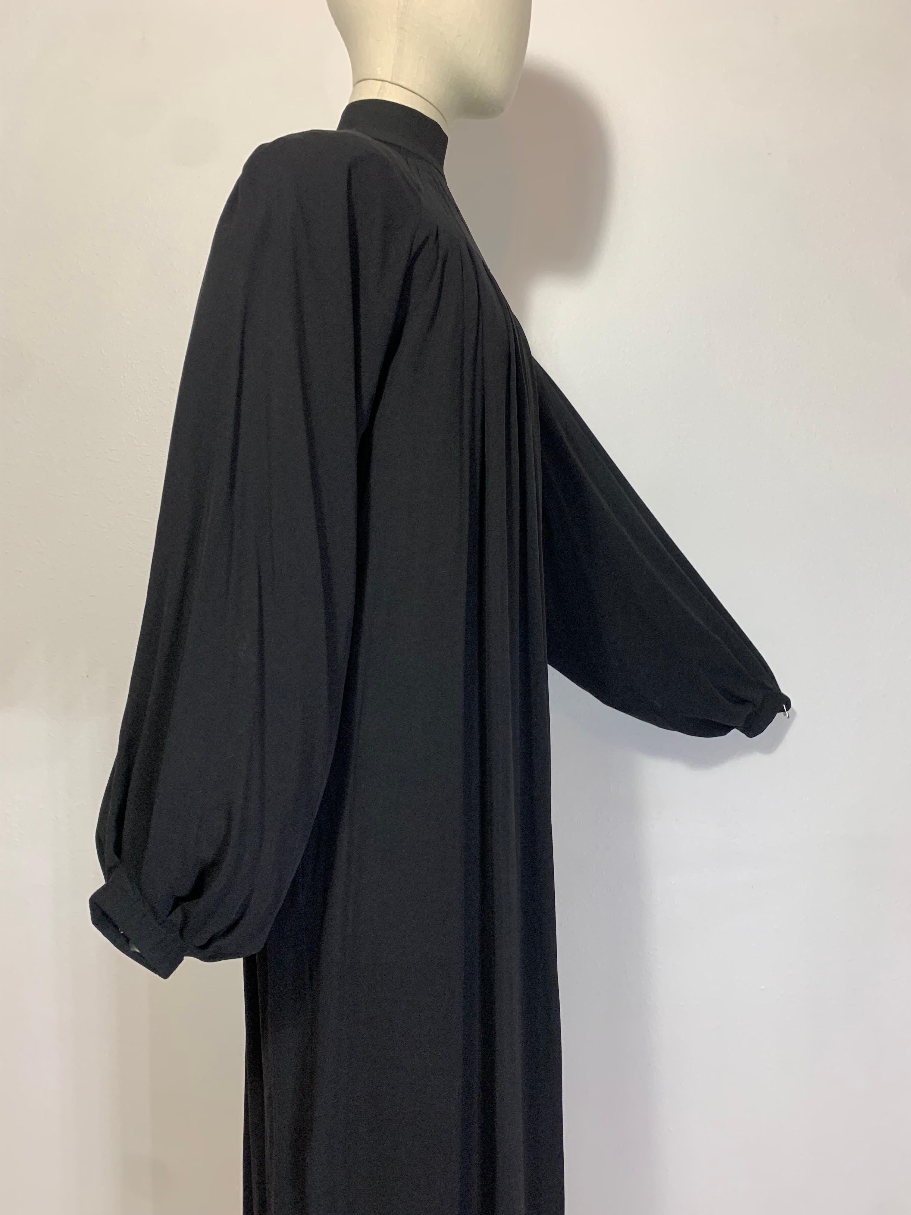Andrew Gn Black Silk Crepe Monastic-Styled Maxi Dress w Full Pleats & High Neck  For Sale 6