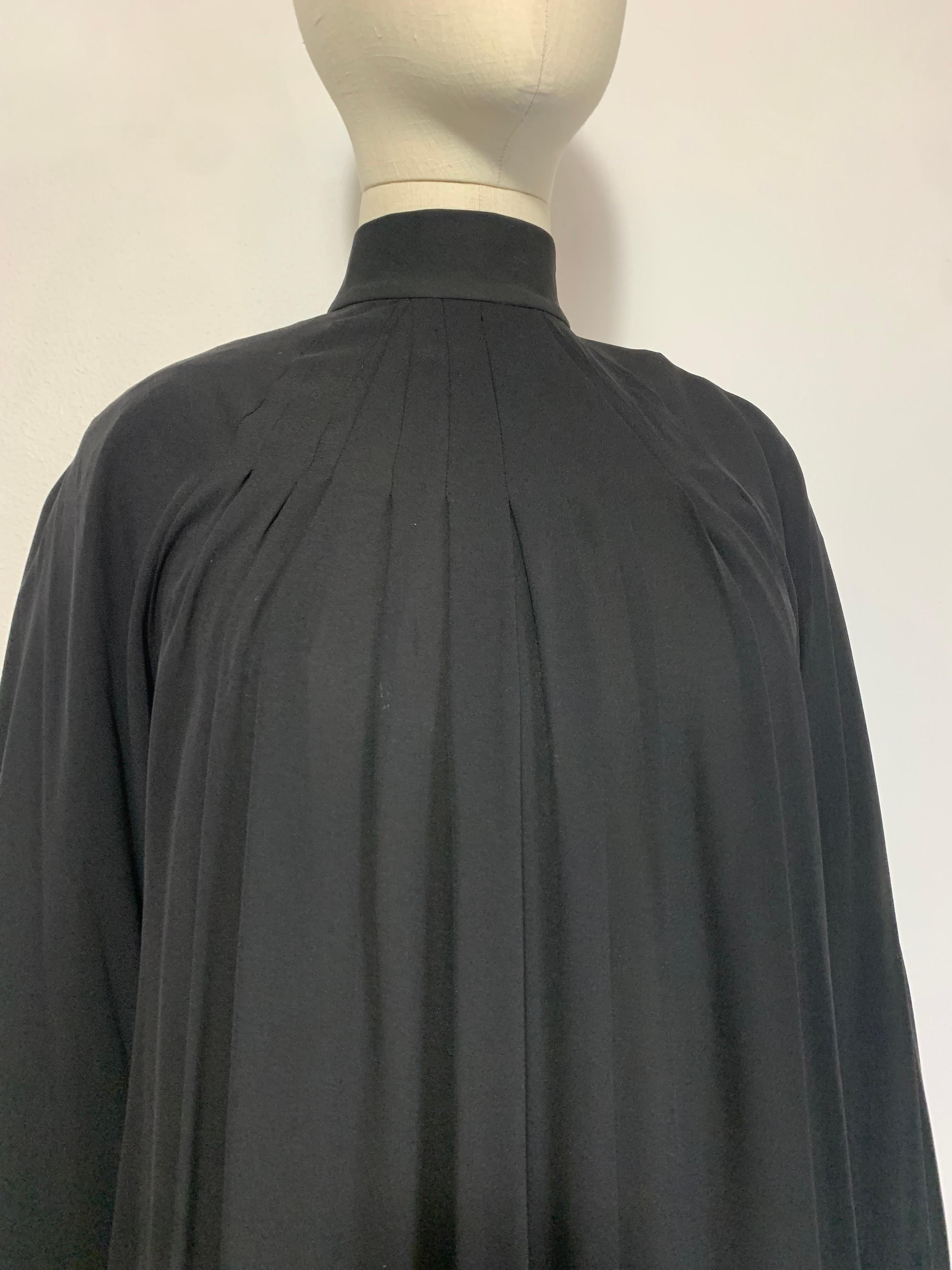 Andrew Gn Black Silk Crepe Monastic-Styled Maxi Dress w Full Pleats & High Neck  For Sale 9