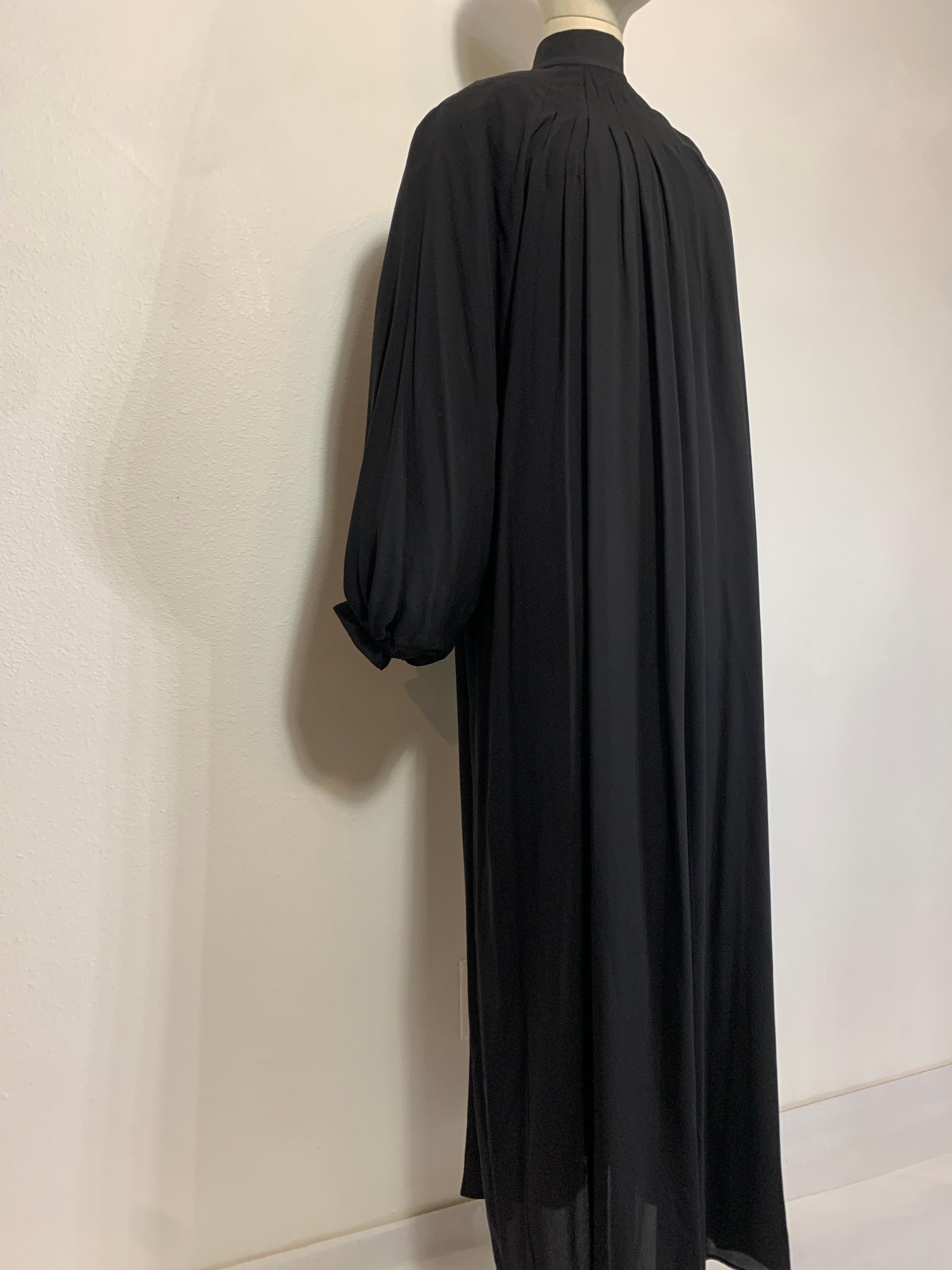 Andrew Gn Black Silk Crepe Monastic-Styled Maxi Dress w Full Pleats & High Neck  For Sale 10
