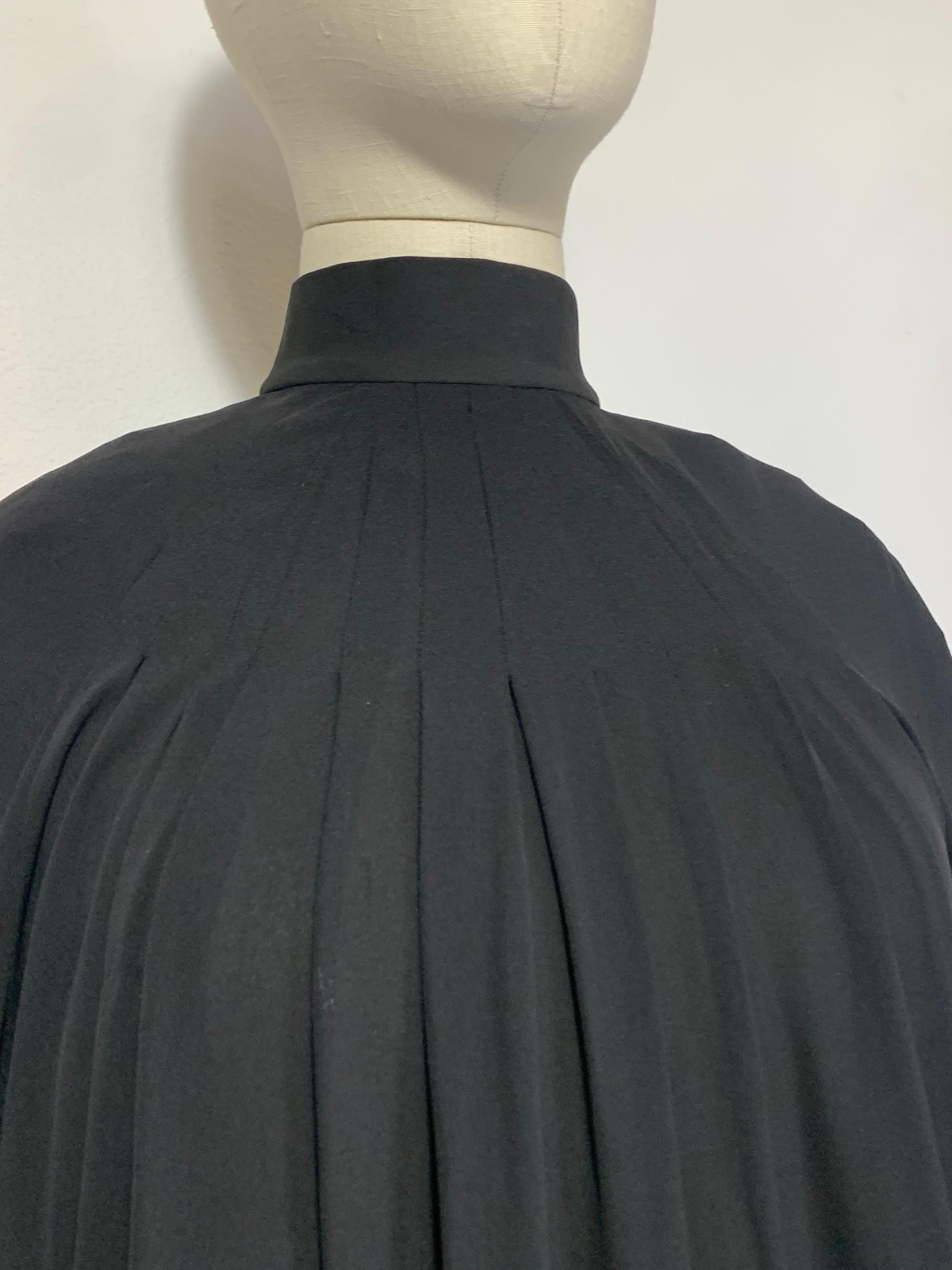 Andrew Gn Black Silk Crepe Monastic-Styled Maxi Dress w Full Pleats & High Neck  For Sale 1