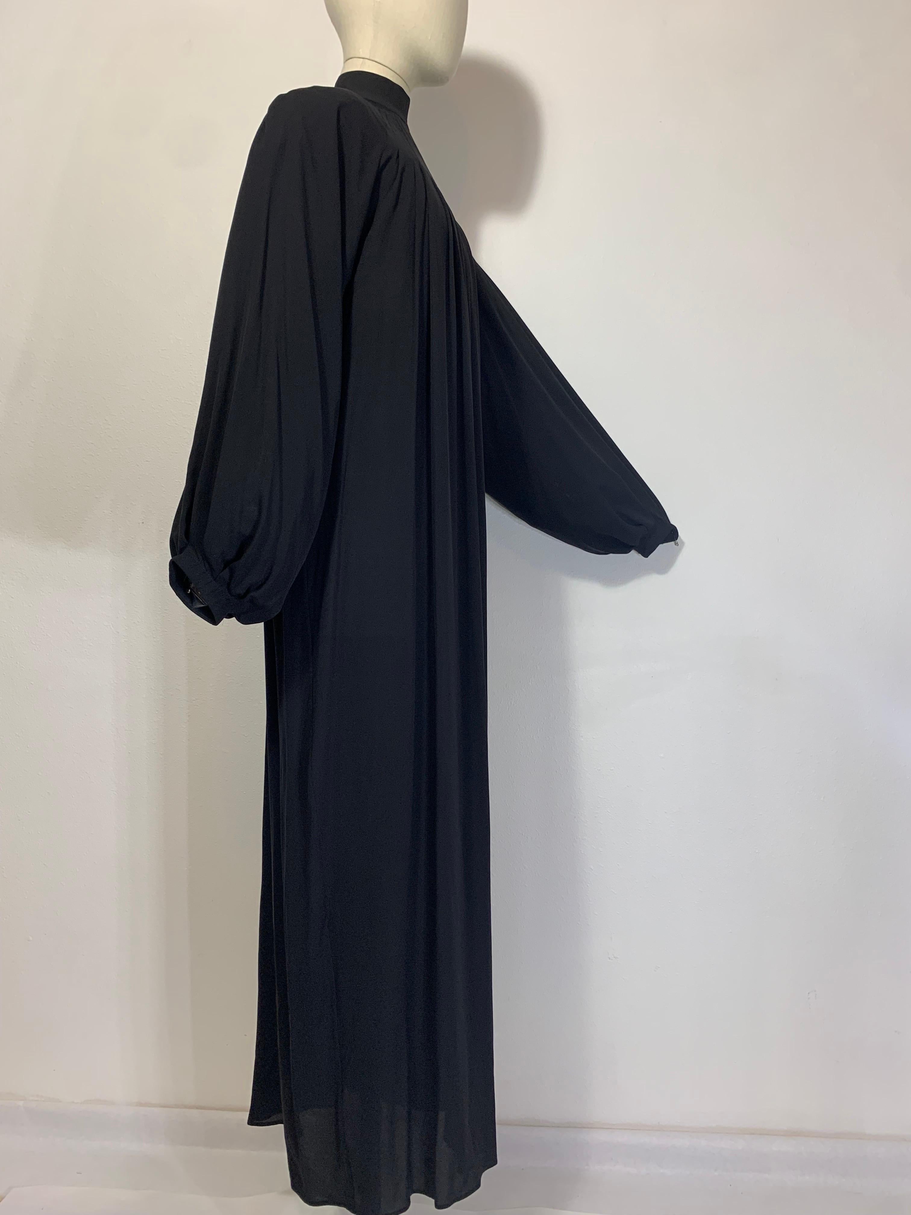 Andrew Gn Black Silk Crepe Monastic-Styled Maxi Dress w Full Pleats & High Neck  For Sale 5