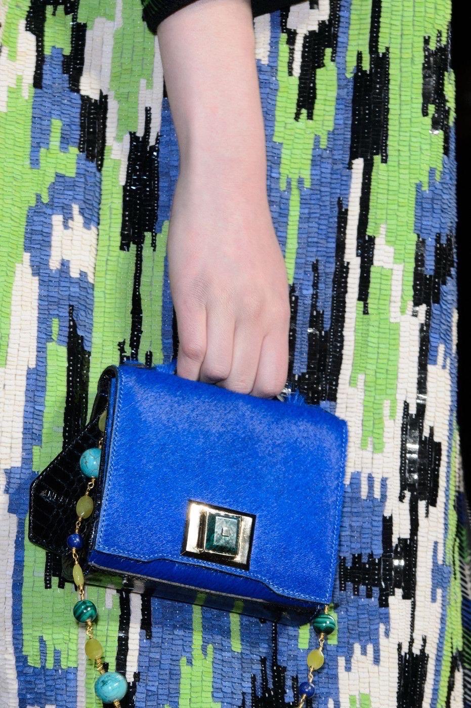 Andrew GN F/W 2015  Blue Snakeskin Semi-precious Stones Bag For Sale 9