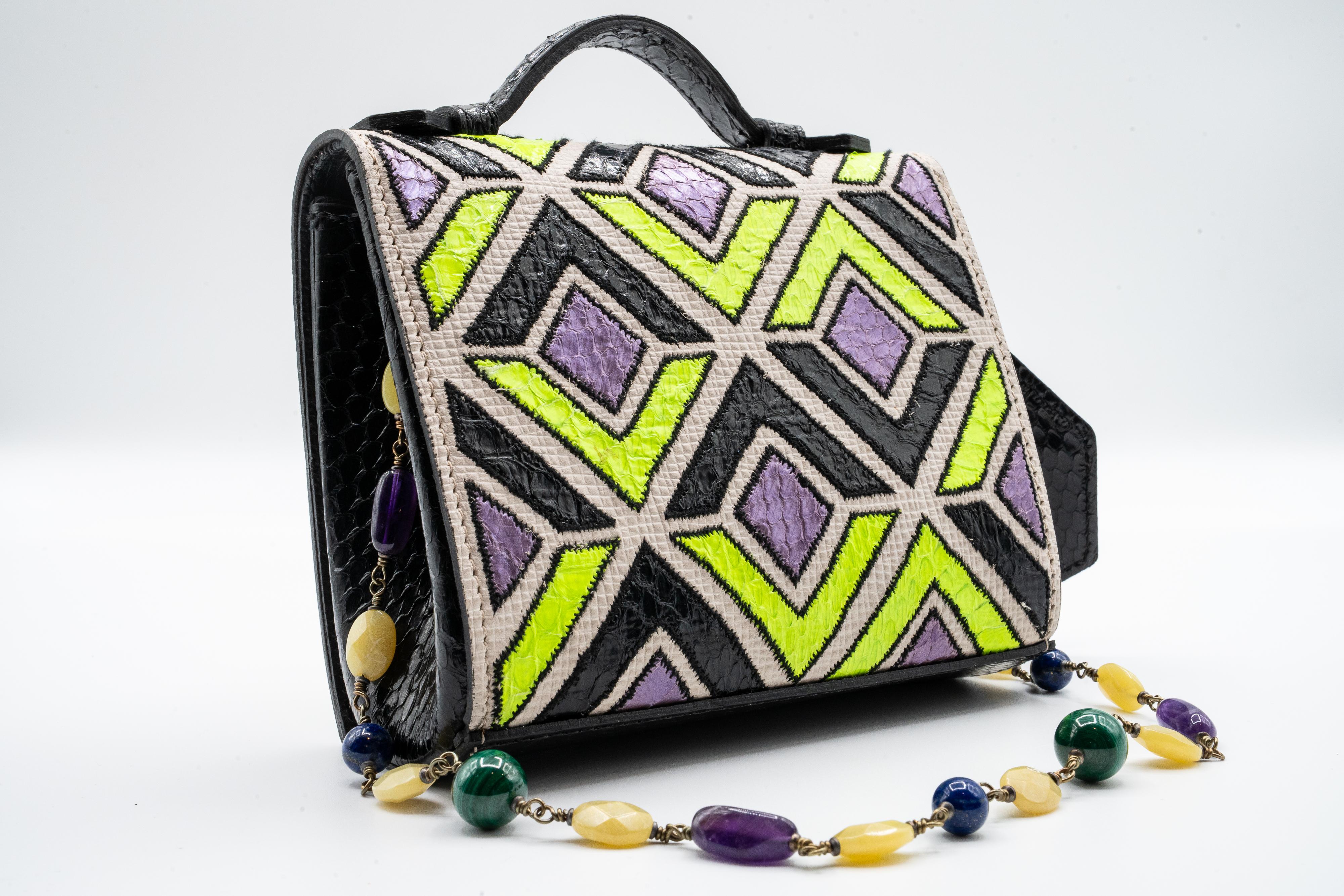 Andrew GN Multicolored Semi-precious Stones Bag F/W 2015 For Sale 1