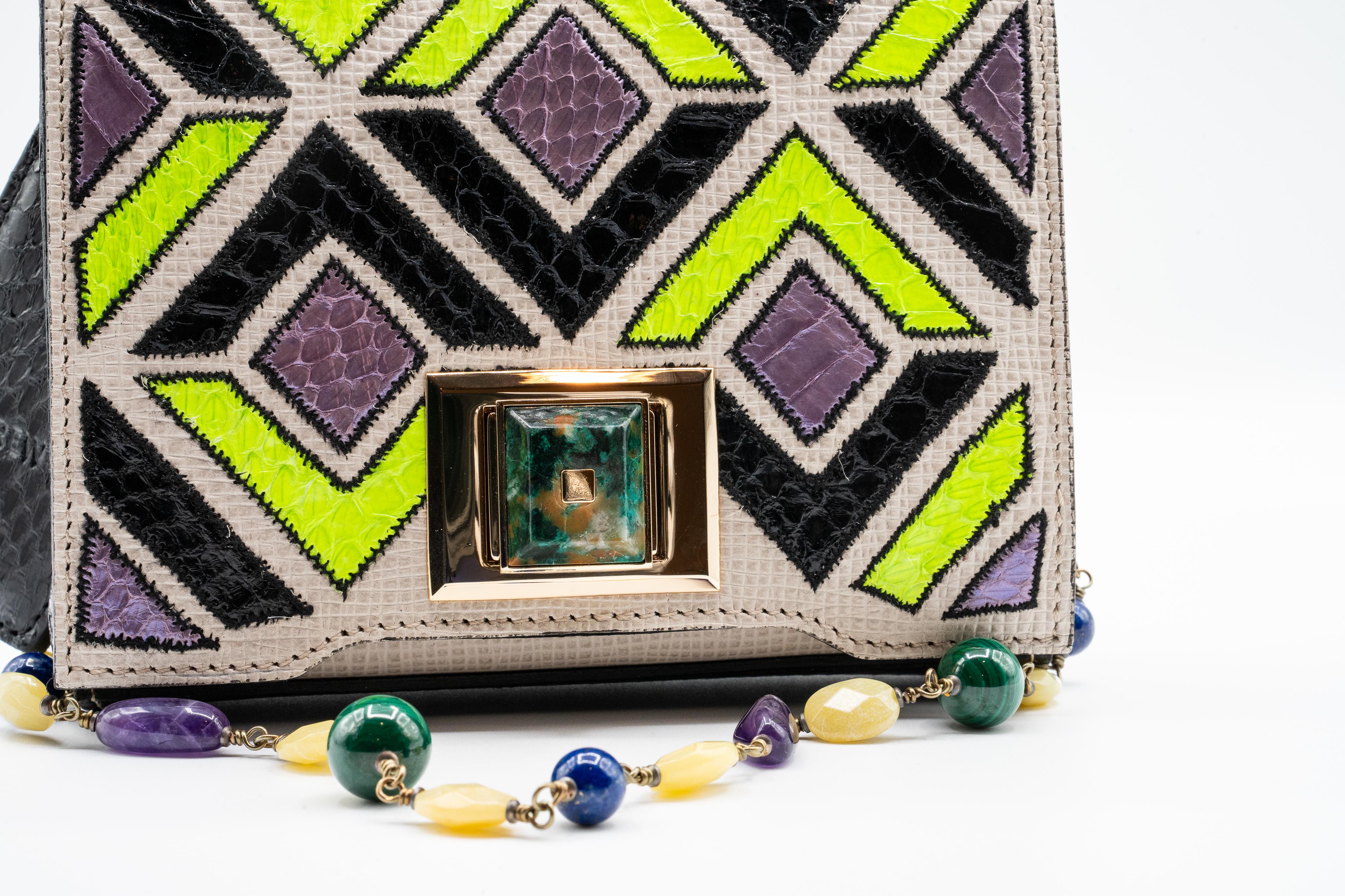 Andrew GN Multicolored Semi-precious Stones Bag F/W 2015 For Sale 2