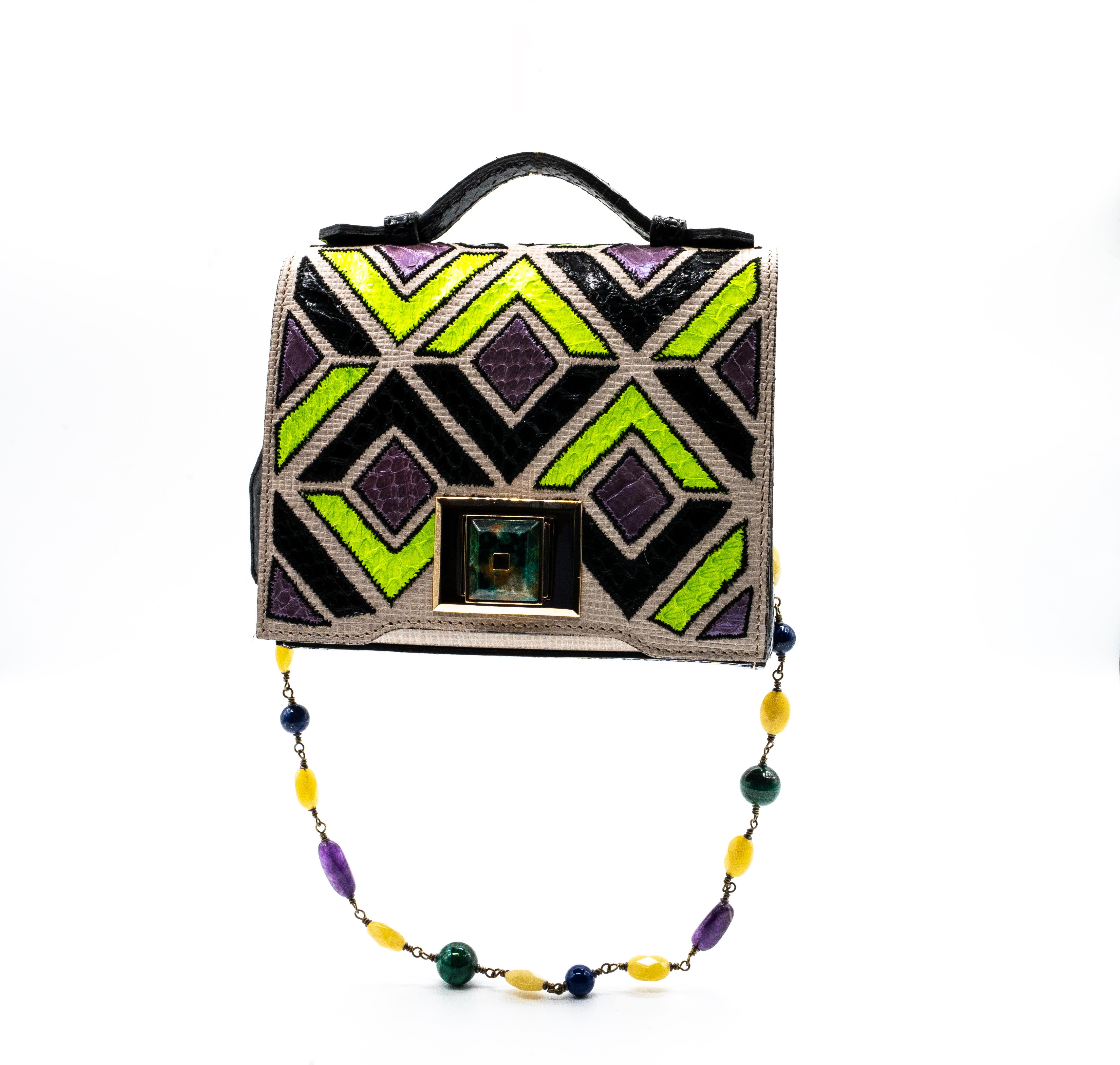 Andrew GN Multicolored Semi-precious Stones Bag F/W 2015 For Sale 3