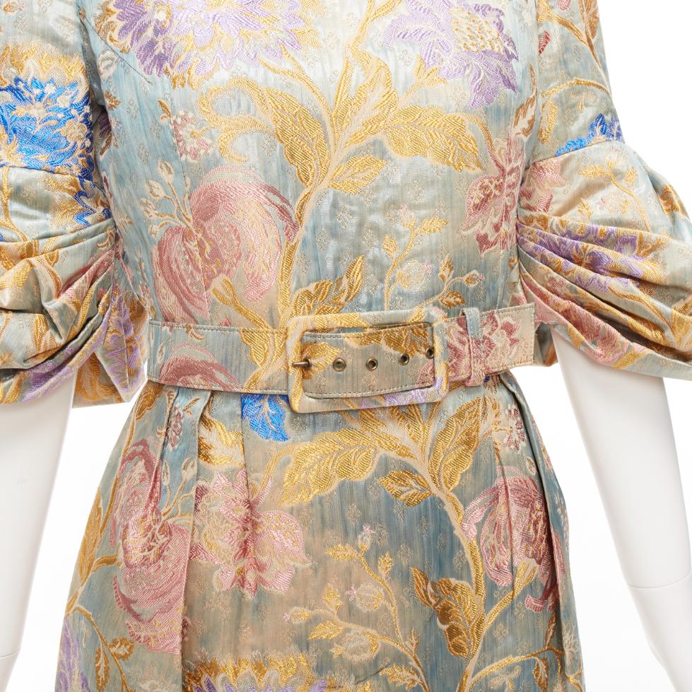ANDREW GN pastels floral lurex jacquard ruched sleeve belted dress FR38 M
Reference: TGAS/D01131
Brand: Andrew GN
Material: Acetate, Blend
Color: Multicolour
Pattern: Floral
Closure: Zip
Lining: Blue Fabric
Extra Details: Back zip and belt is