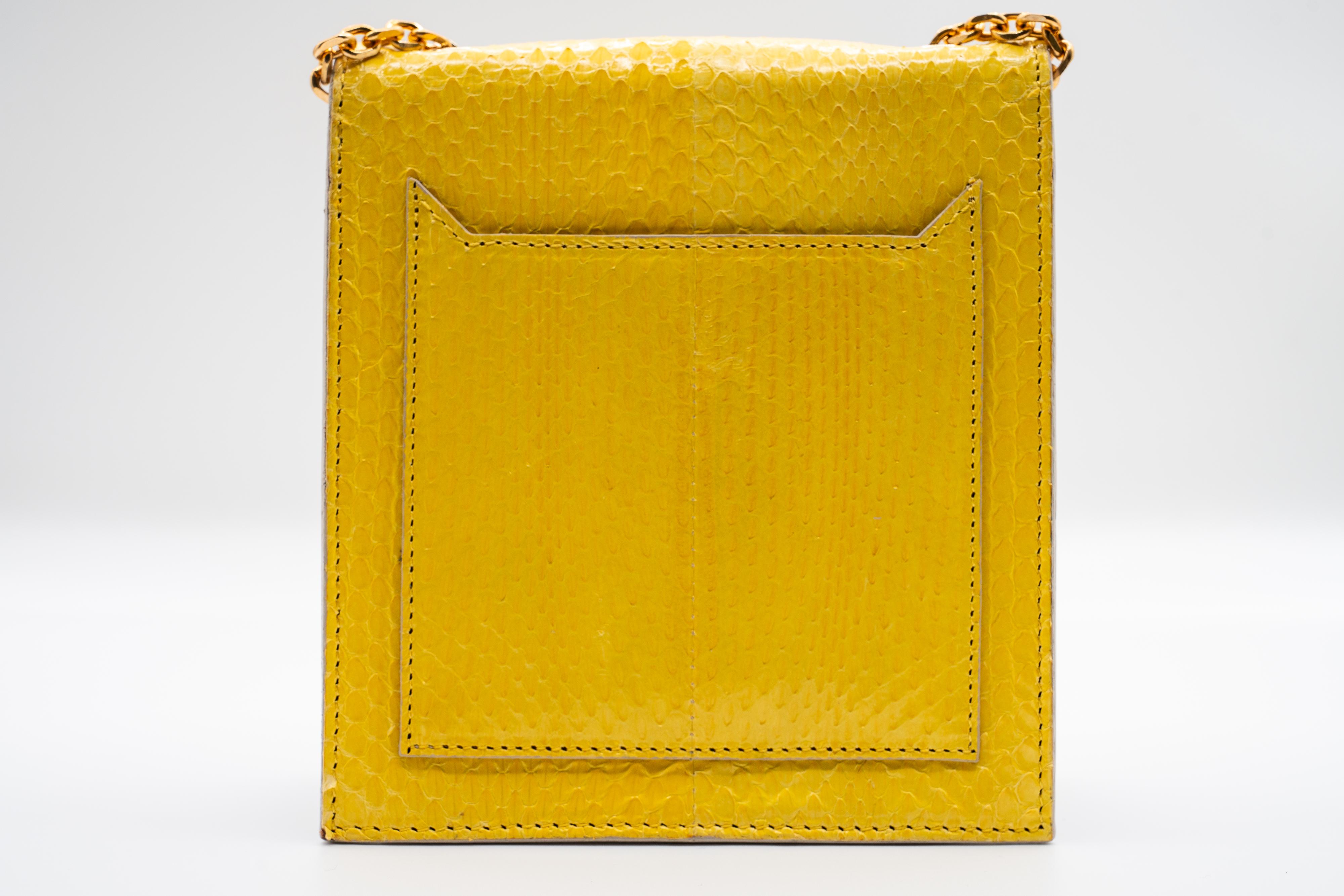De las mujeres Andrew Gn Bolso de bolsillo de piel de serpiente amarilla ojo de tigre en venta