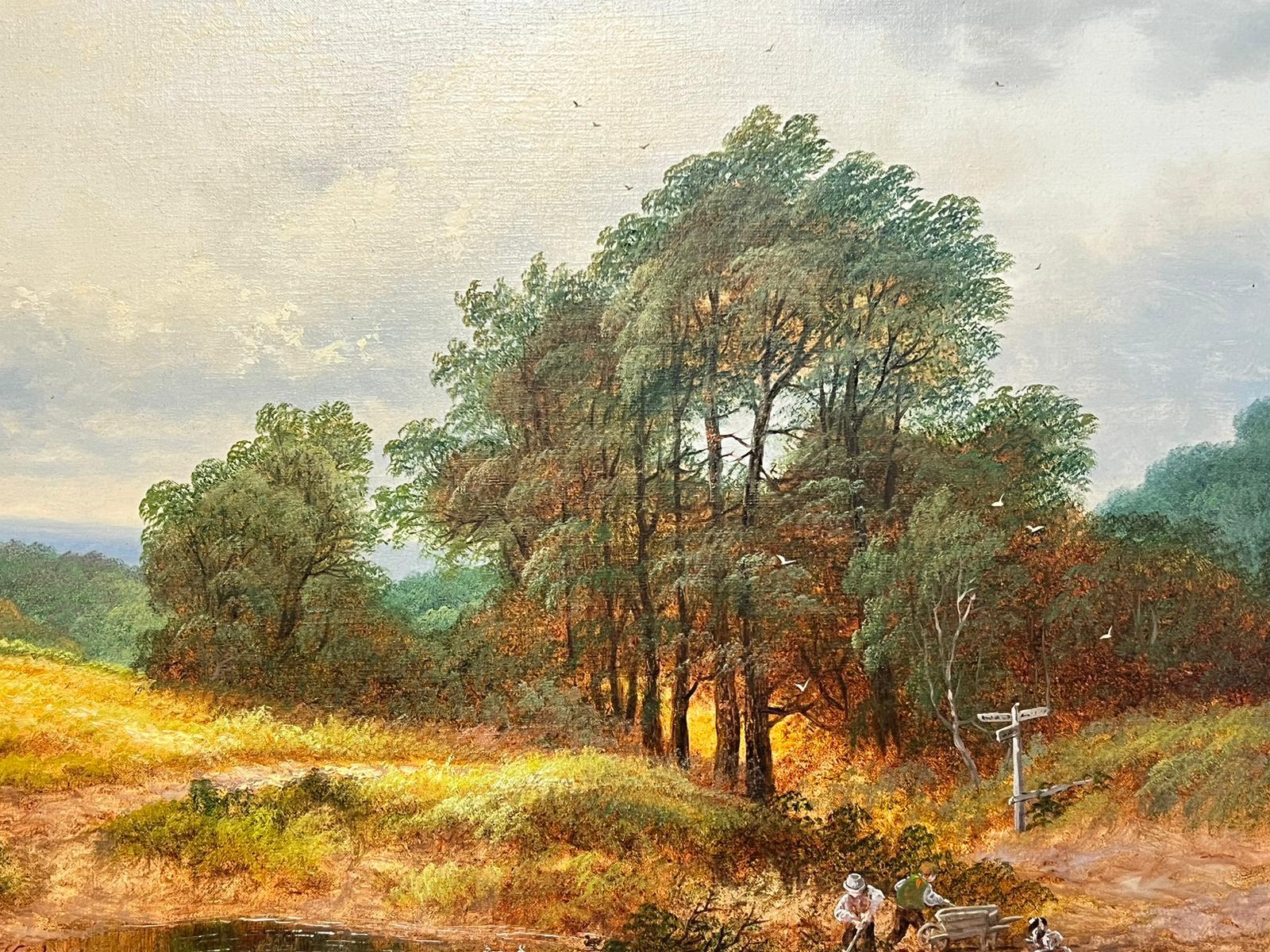 Country Landscape Scene With Figures
Andrew Grant- Curtis (20th Century British working in the Victorian style)
signed oil painting on canvas, framed
framed: 19 x 23 inches
canvas: 14 x 18 inches
provenance: private collection, England
condition: