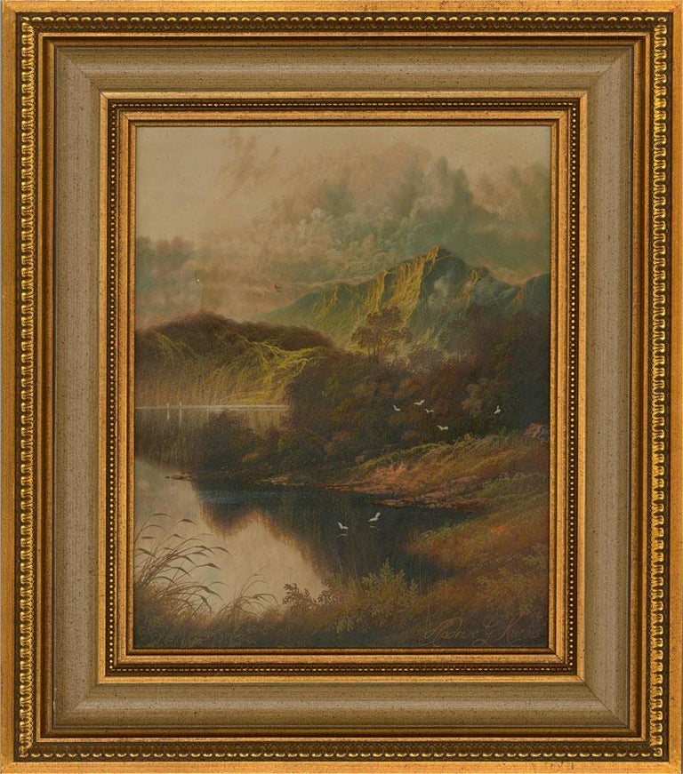 Andrew Grant Kurtis - Contemporary Oil, Mountain Lake - Painting by Andrew Grant Kurtis