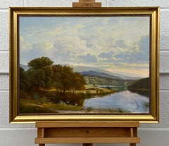 Mountain Lake Oil Painting of a Loch in the Scottish Highlands by British Artist