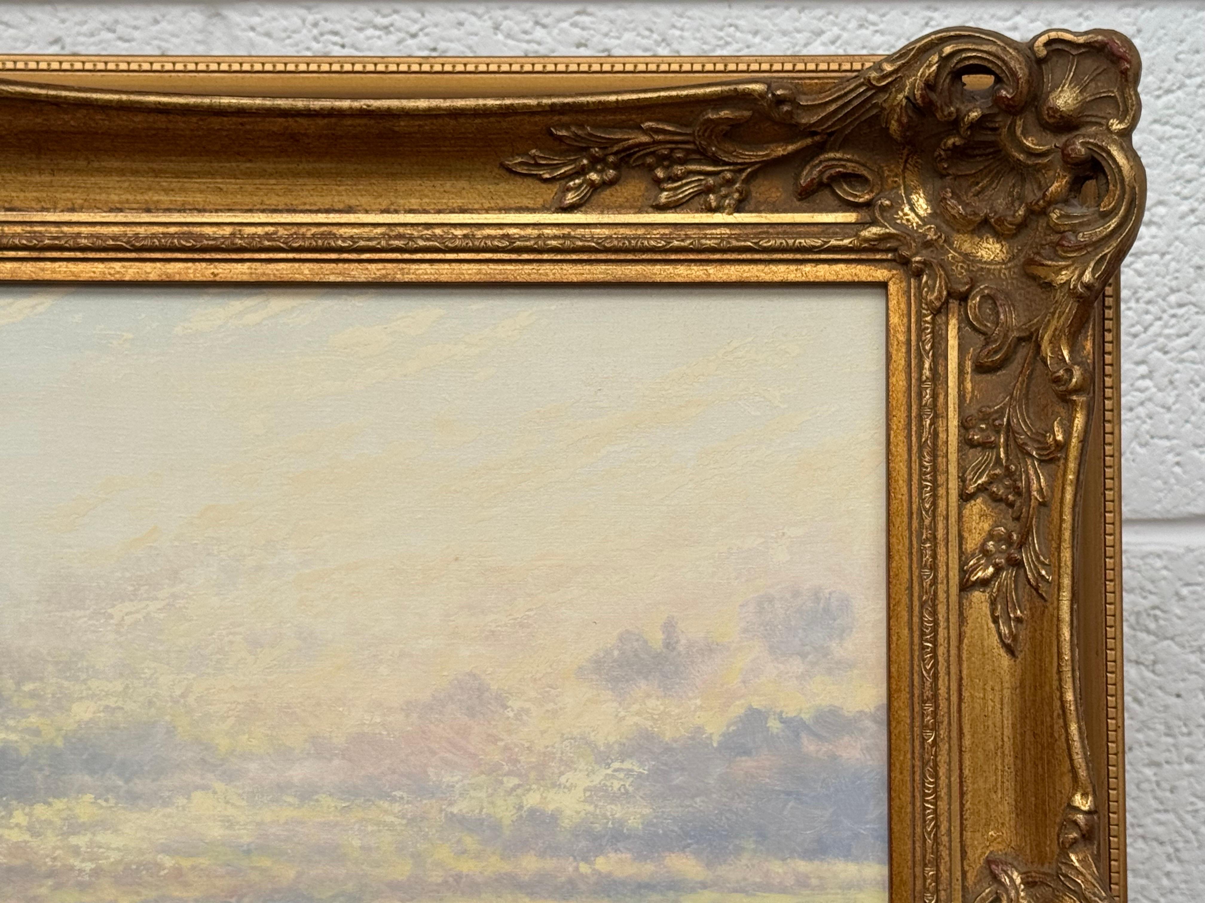 Scottish Highlands Landscape Scene with Children & Dog Fishing by Mountain Lake For Sale 8