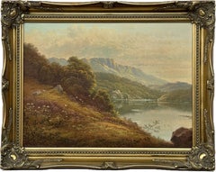 Tranquil Reflections: A Serene Landscape of Mountain Lake by British Artist