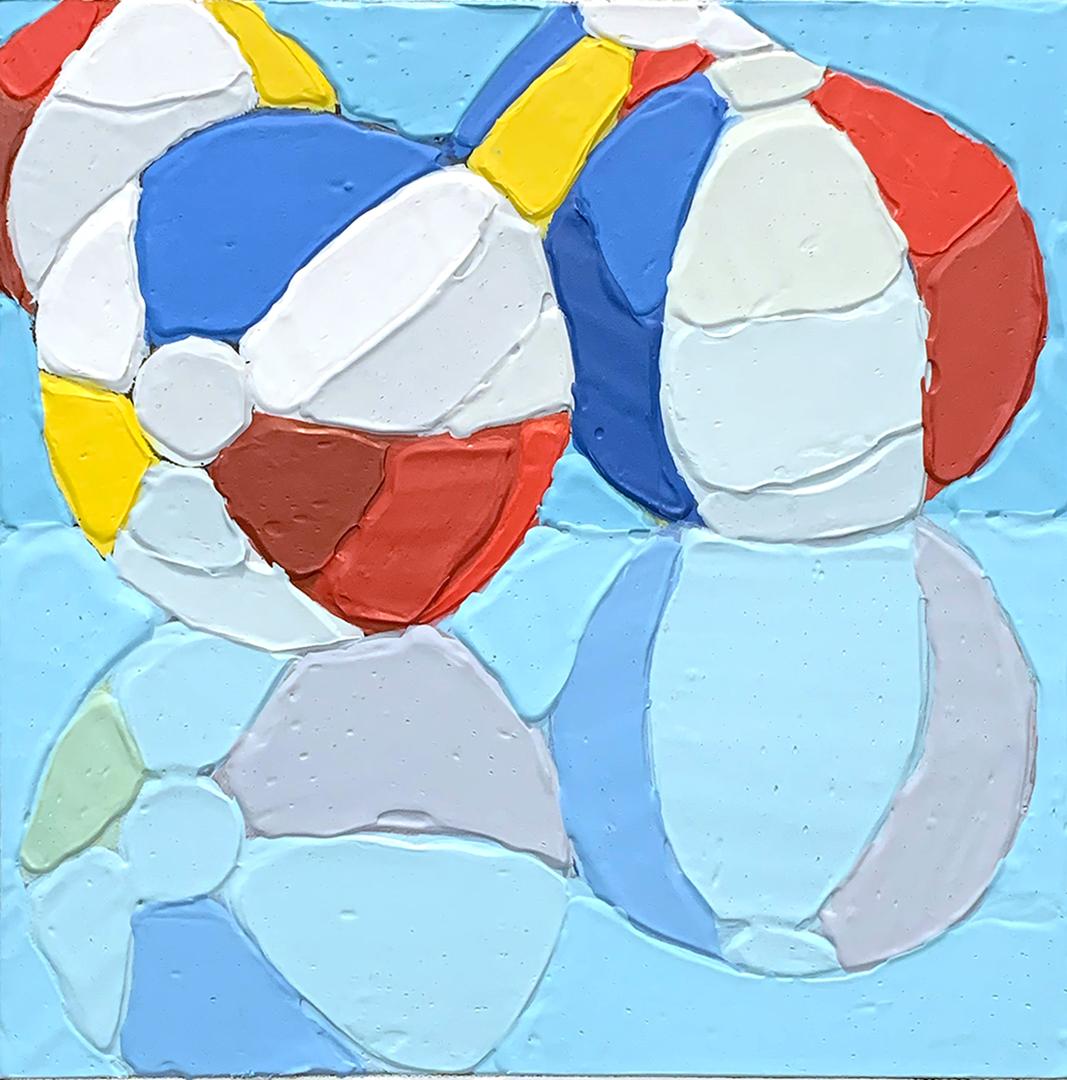 „Beach Balls 2“ – Originalgemälde mit buntem Sommerfreude, lebhaftem Acrylkunstwerk im Angebot 1