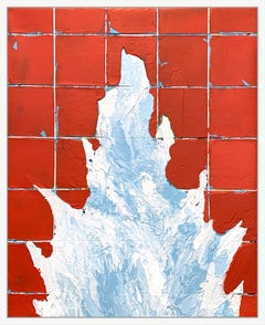 "Splash II" - Pintura acrílica que evoca el movimiento del agua, abstracto enérgico