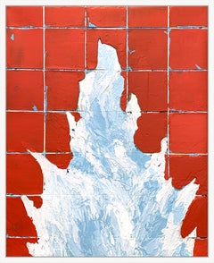 « Splash II », peinture acrylique évoquant le mouvement de l'eau, abstrait énergétique 