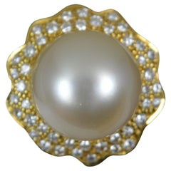 Andrew Grima 18 Carat Gold Pearl and Diamond Cocktail Cluster Ring