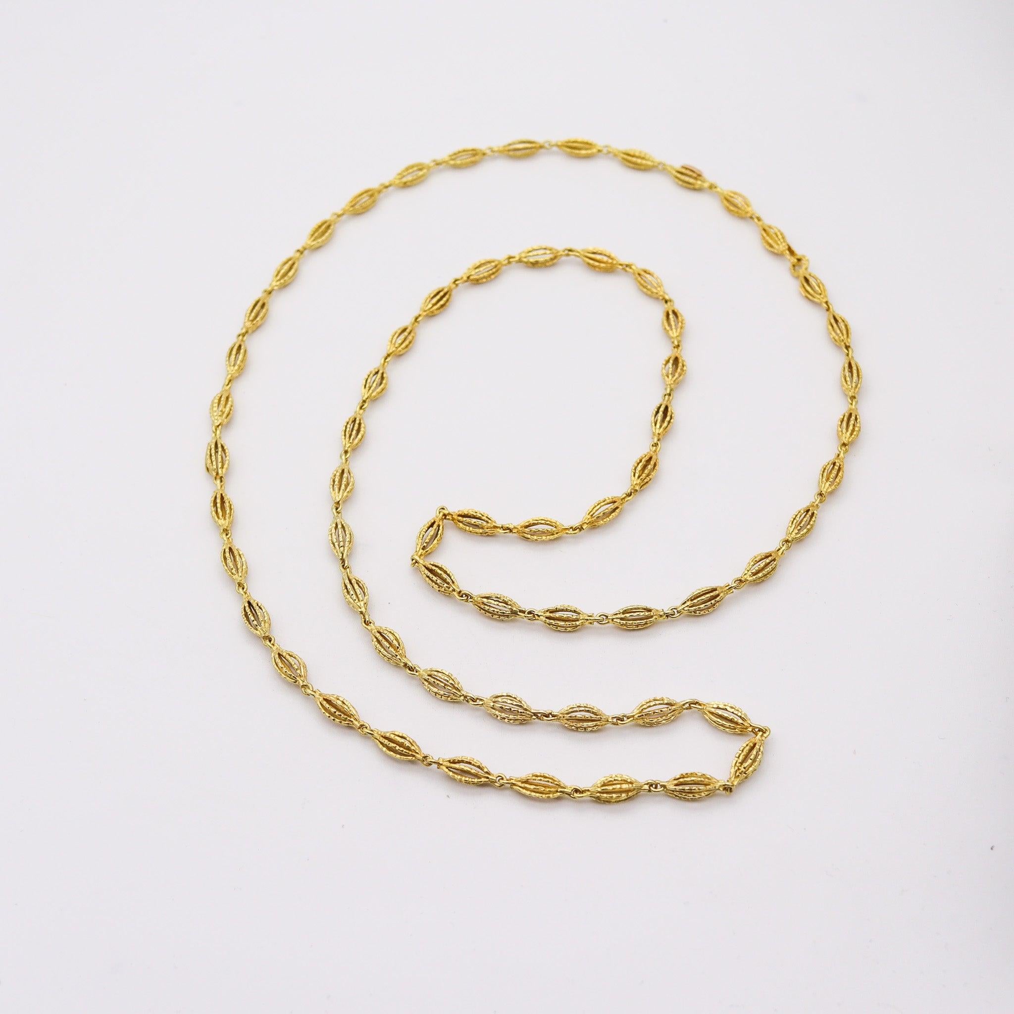 ANDREW GRIMA 1969 London Long Textured Chain In Solid 18Kt Yellow Gold 1