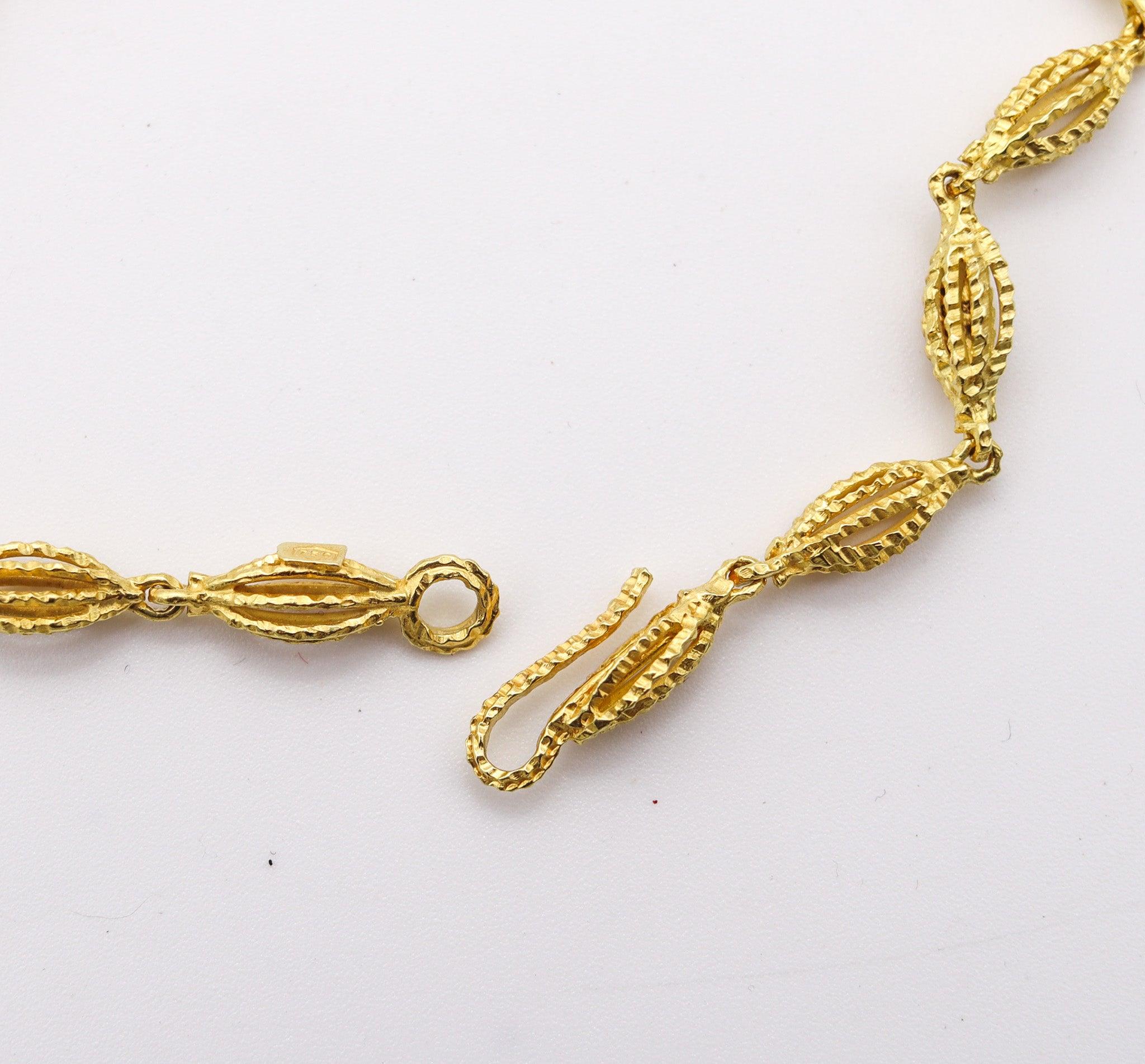 ANDREW GRIMA 1969 London Long Textured Chain In Solid 18Kt Yellow Gold 2