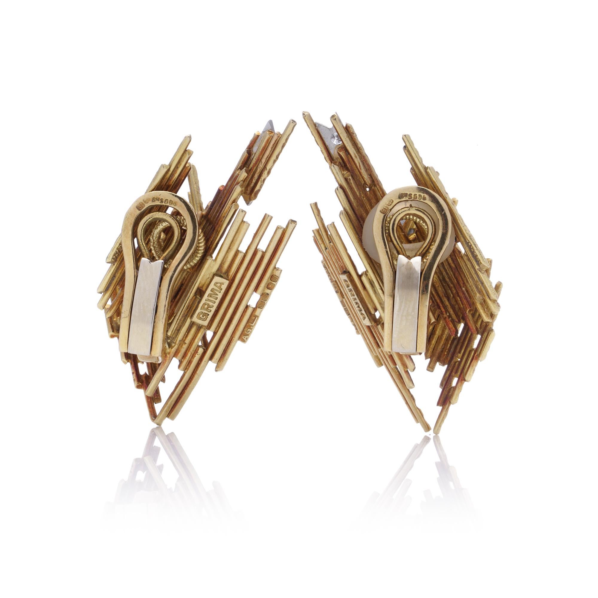Women's ANDREW GRIMA gold clip on earrings For Sale