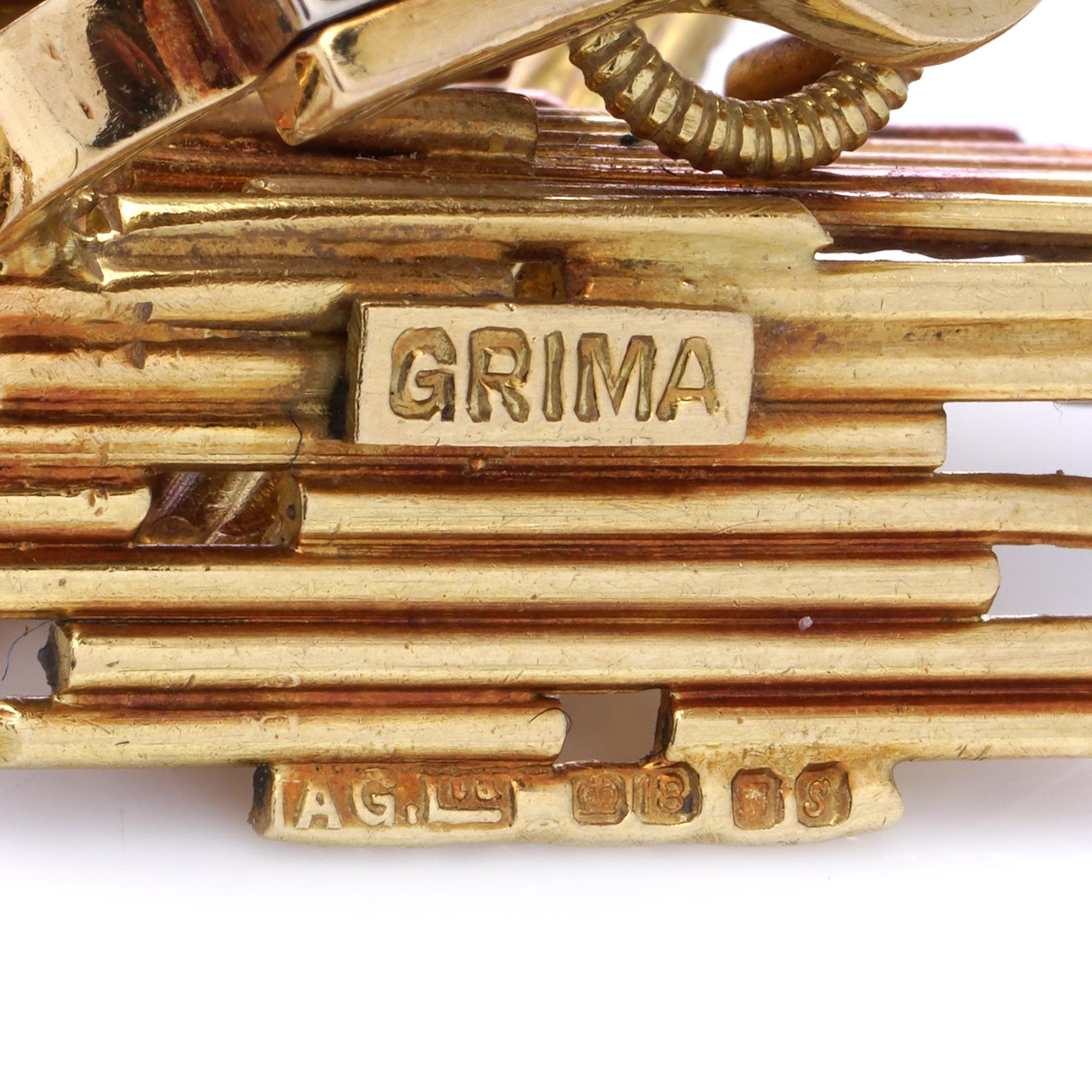ANDREW GRIMA gold clip on earrings For Sale 2
