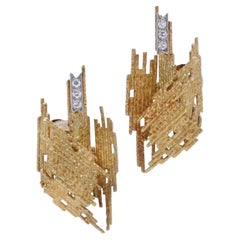 ANDREW GRIMA gold clip on earrings